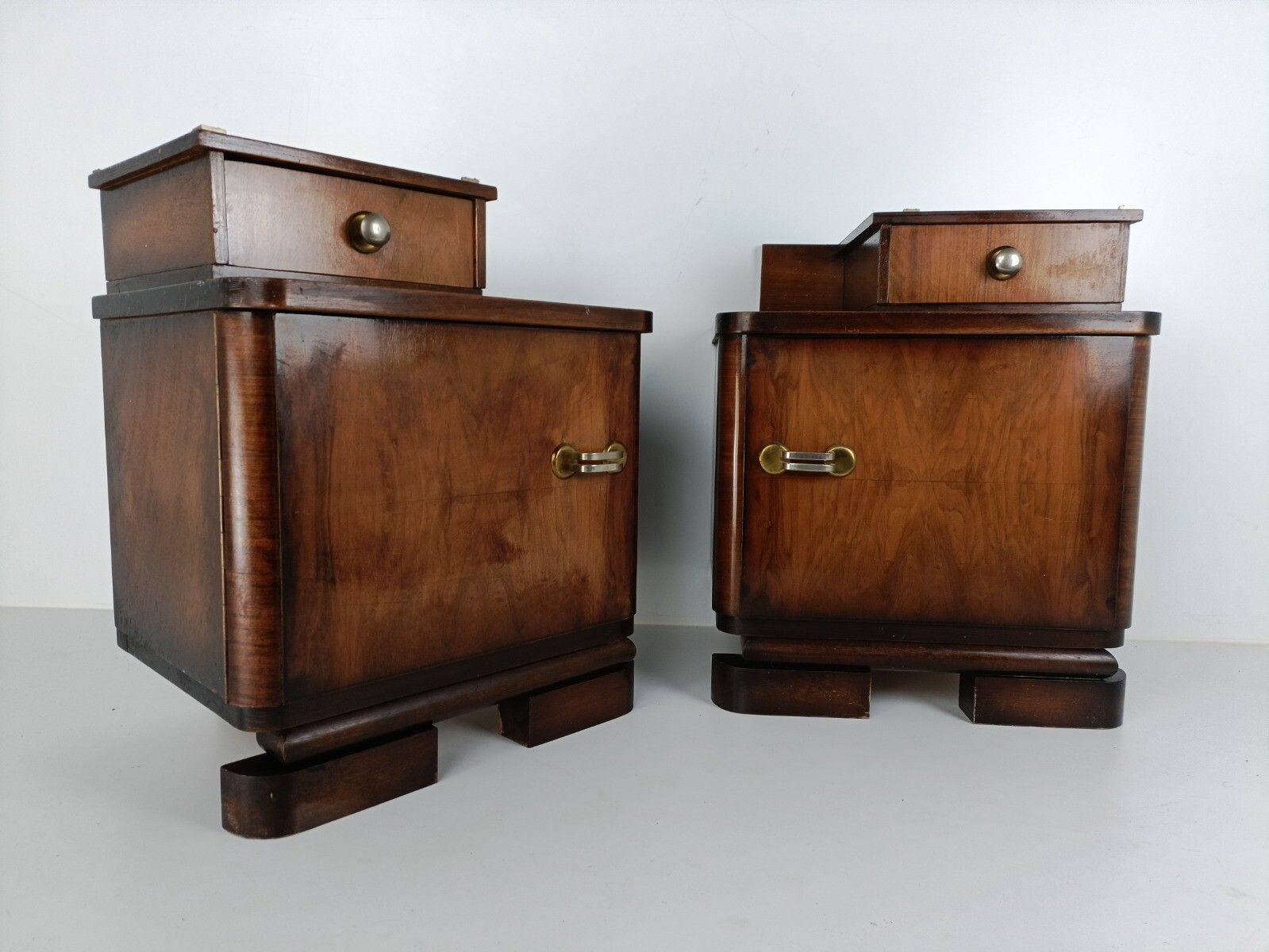 Pair Antique Art Deco Nightstands End Tables Dresser 20s 30s Vanity Cabinets  Wo photo 1134.0