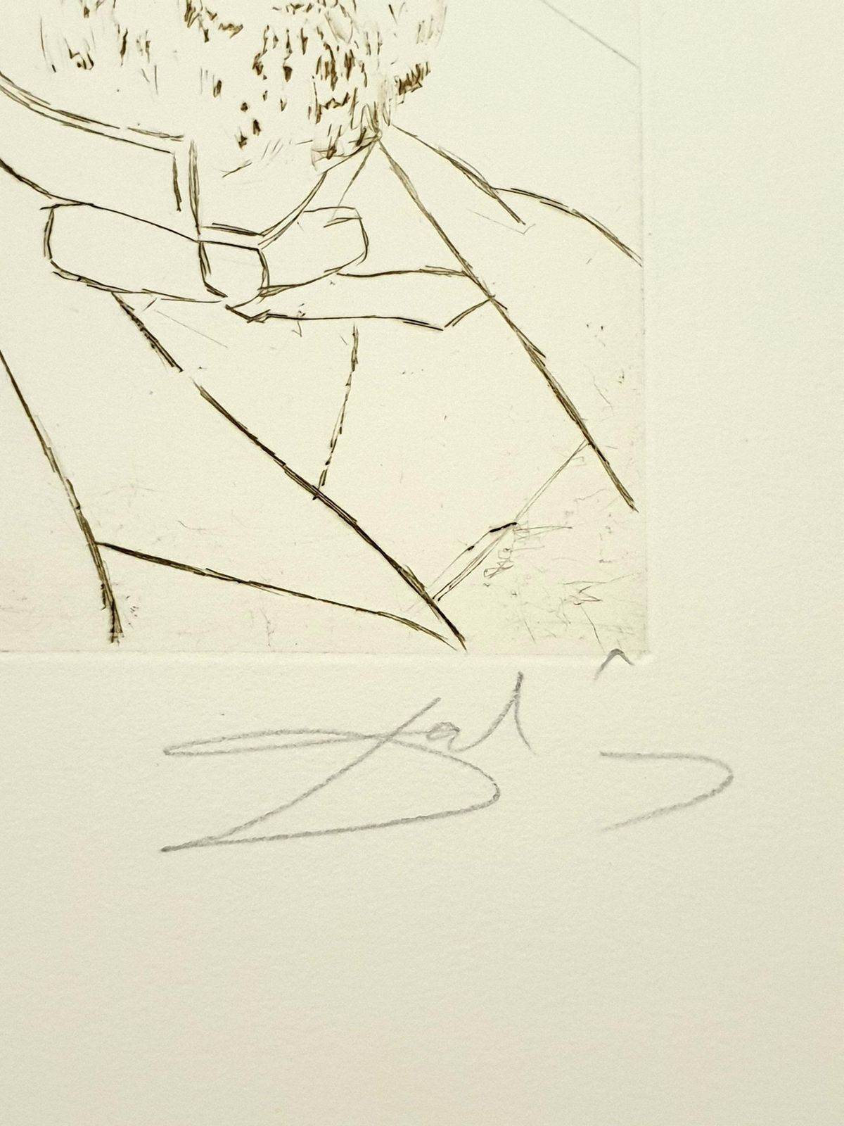 Salvador Dalí­Salvador Dali   Louis Pasteur   Original Handsigned Engraving1970 photo Art