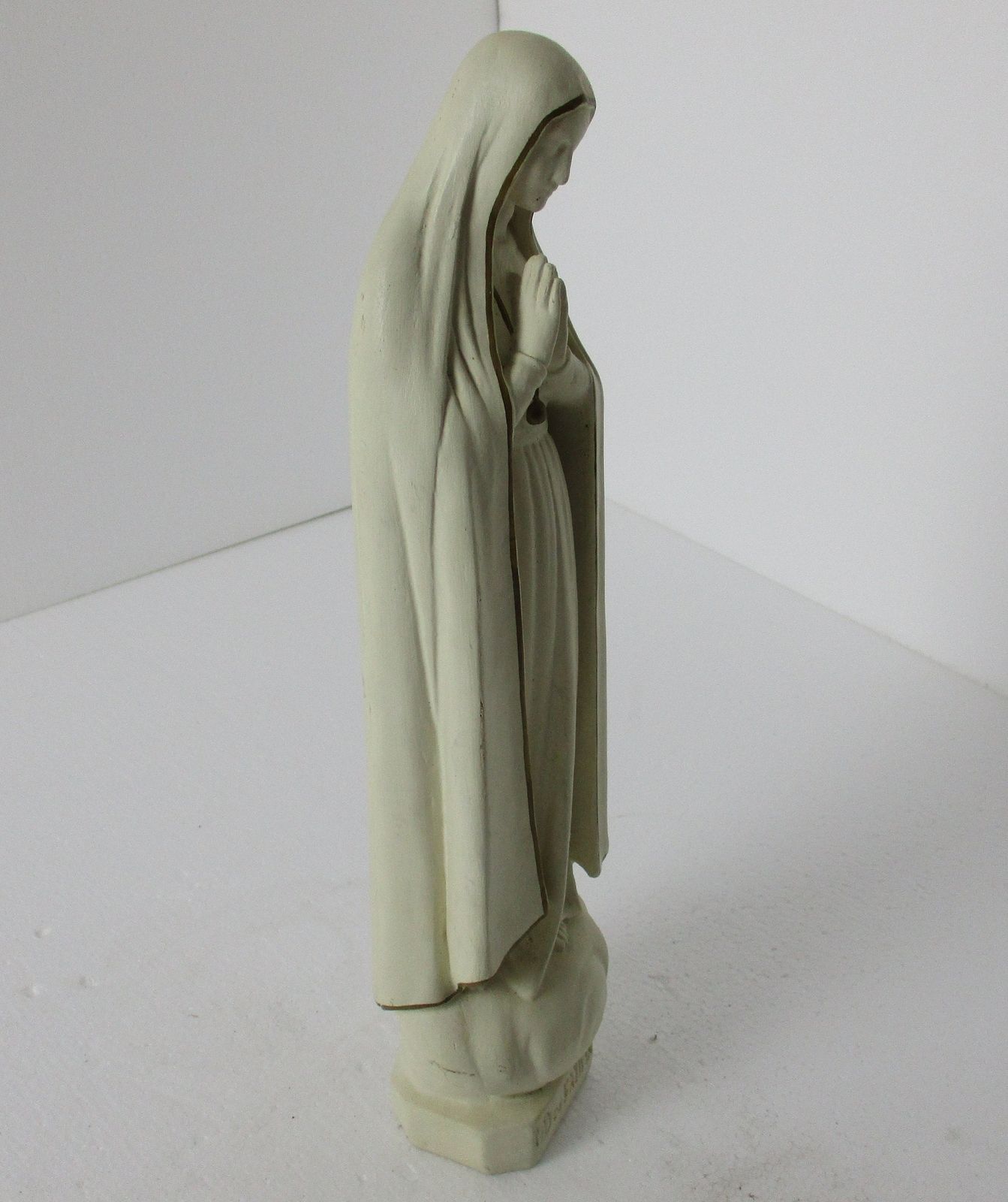 Vintage Our Lady Fatima Statue Plaster Portugal Lovely Htf Collector 14.56" photo 142.0