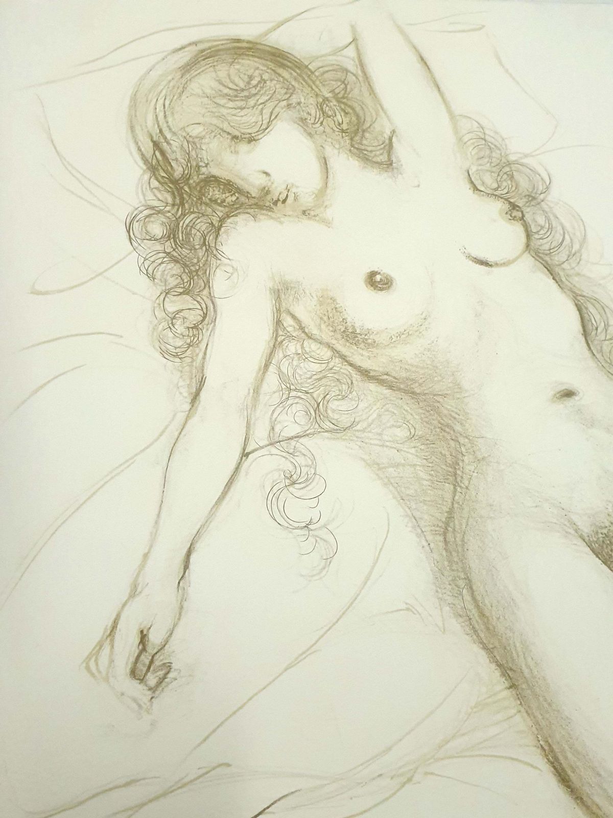 Salvador Dalí­Salvador Dali   Nude With Raised Arms   Lithograph1970 photo buy