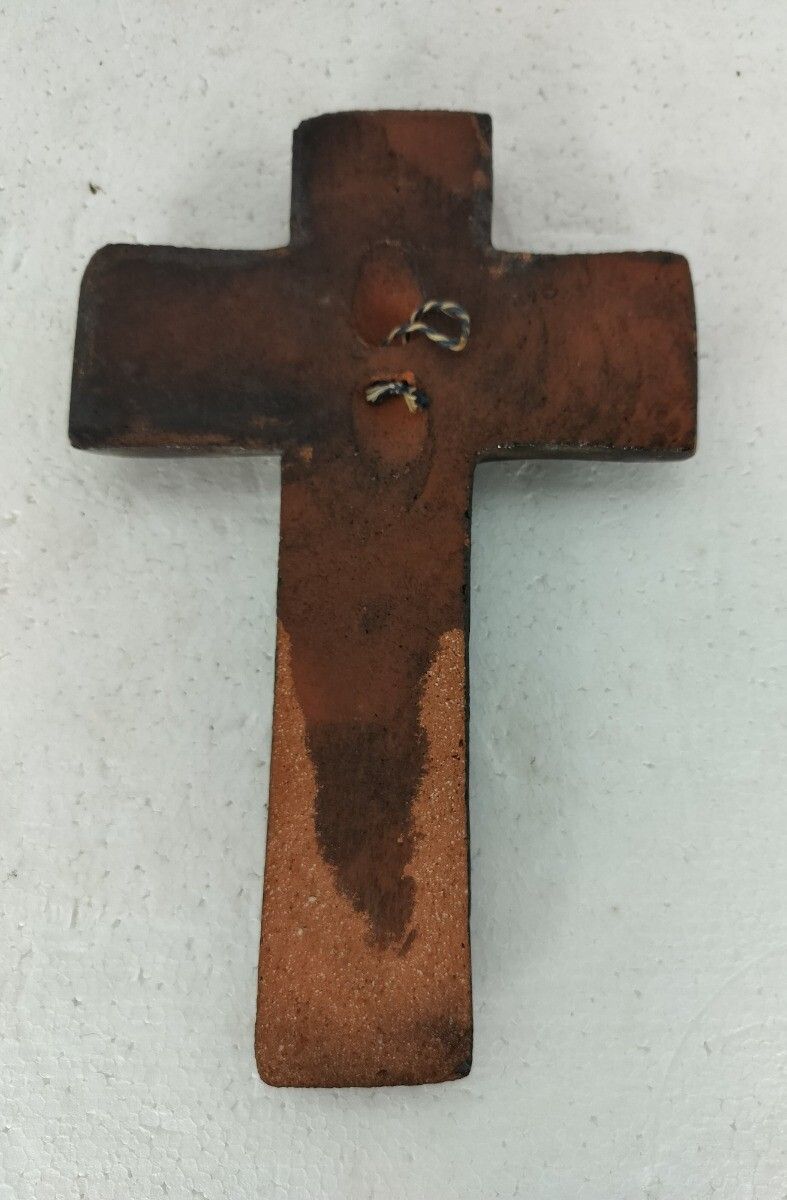 Mid Century Modern Ceramic Crucifix  Jesus Christ Era Rogier Vandeweghe Amphora photo for sale