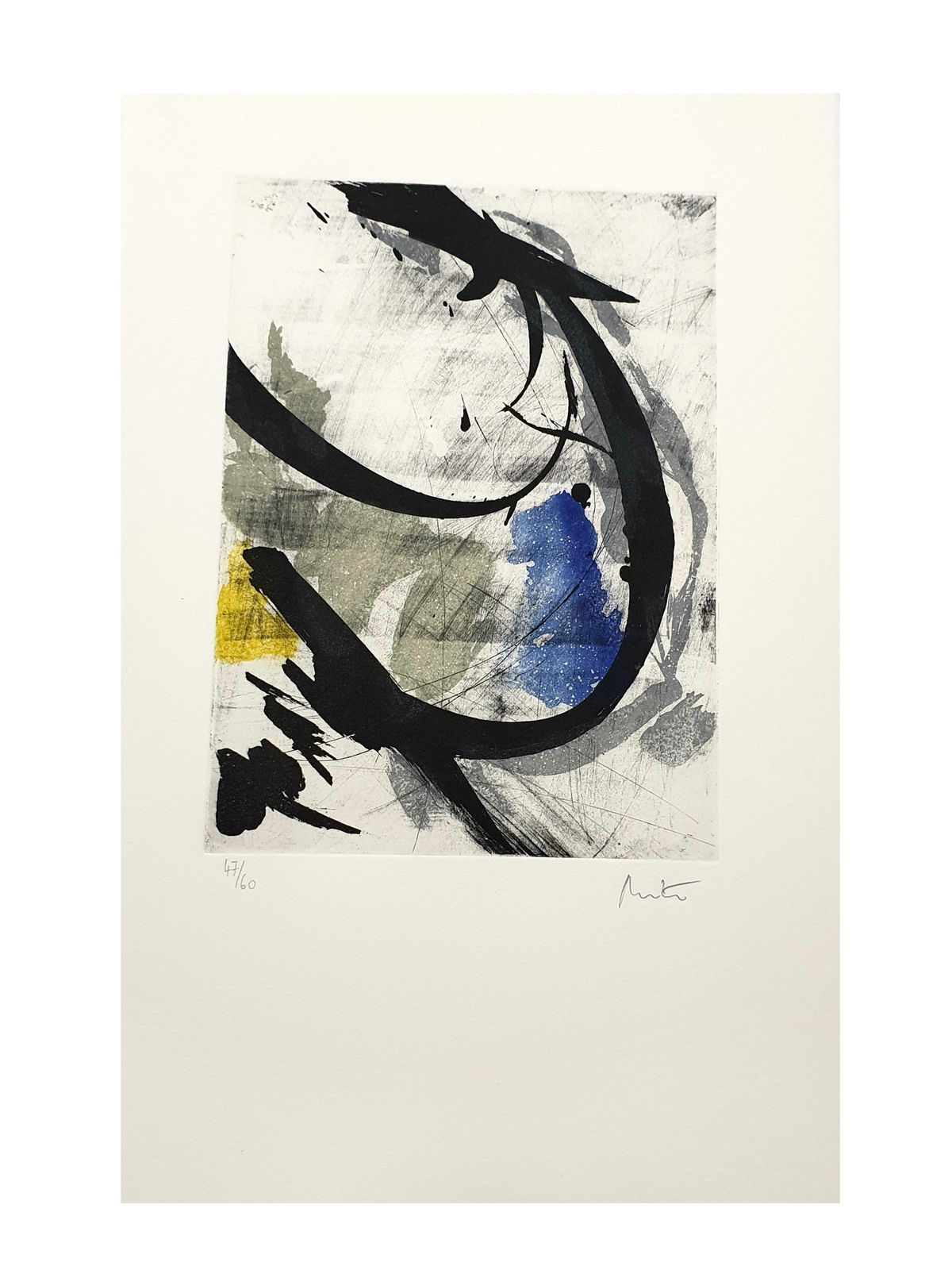 Jean Miottejean Miotte   Abstract Composition   Original Signed Etching1994 photo furniture
