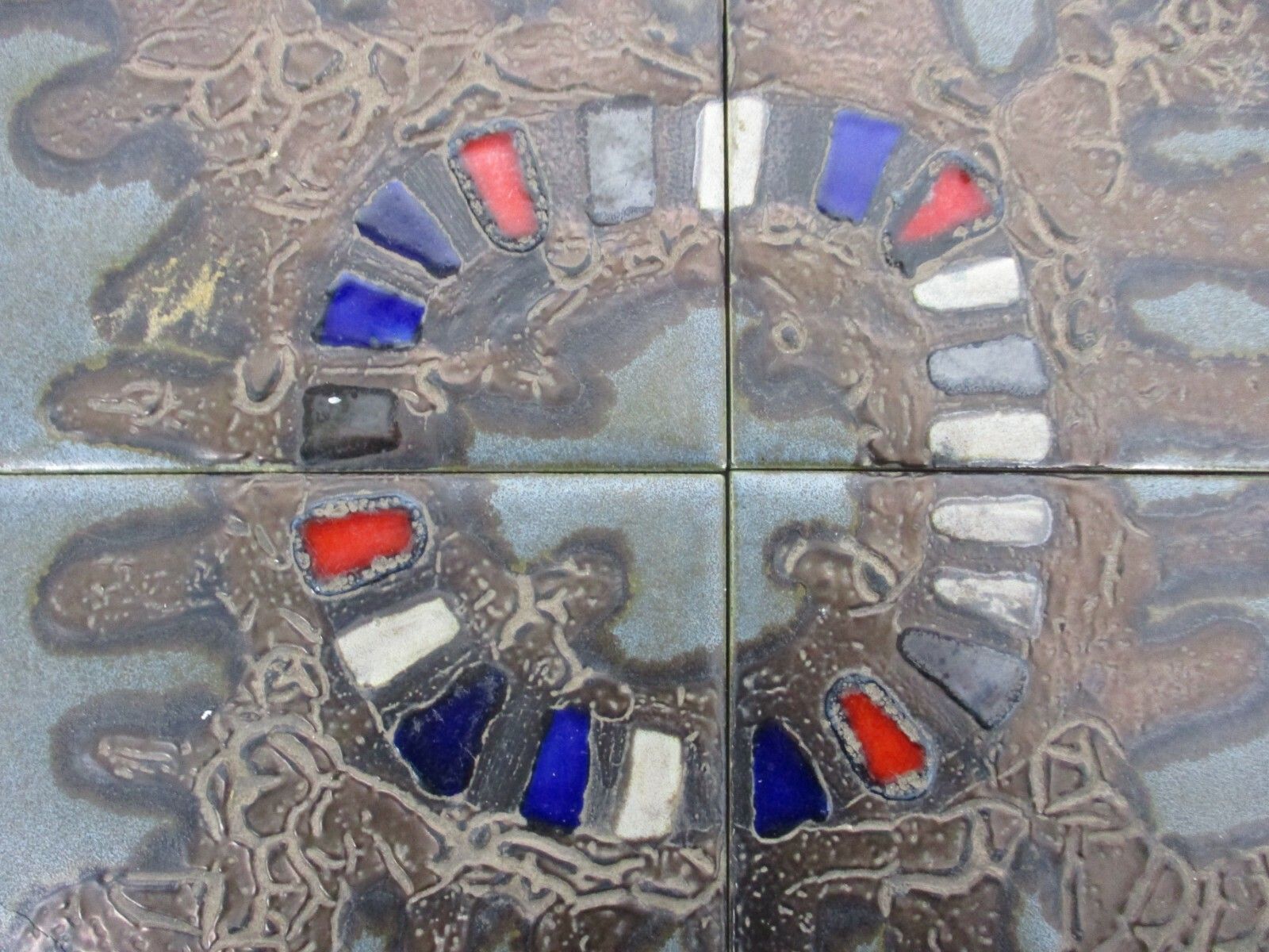 Modernist Ceramic Tiles  Perignem Mid Century Modernist Abstract Fat Lava 4 Pcs photo furniture