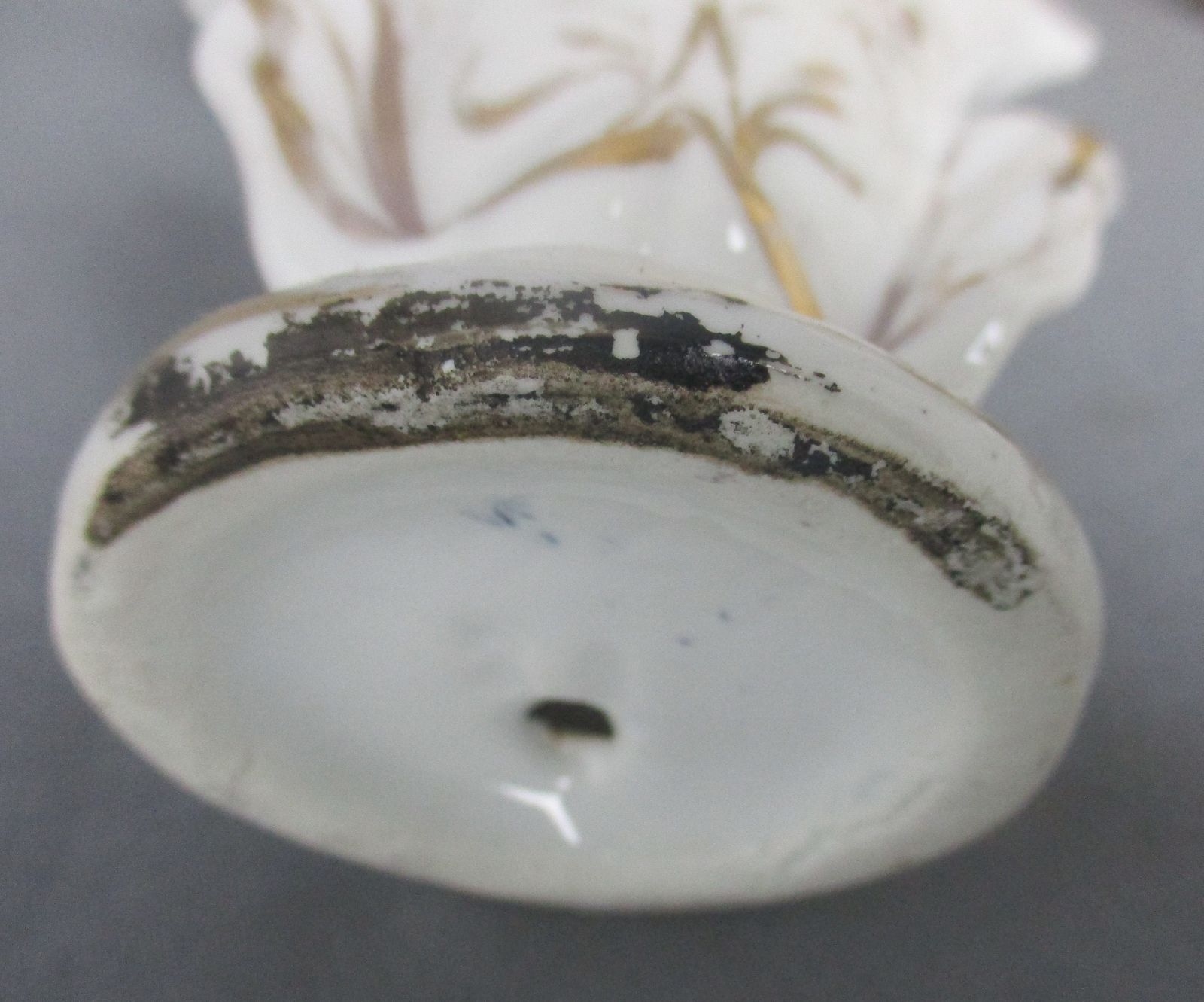 Antique Couple Porcelain Fan Flair Vases Flower Bridal Bouquet Vieux Paris photo buy