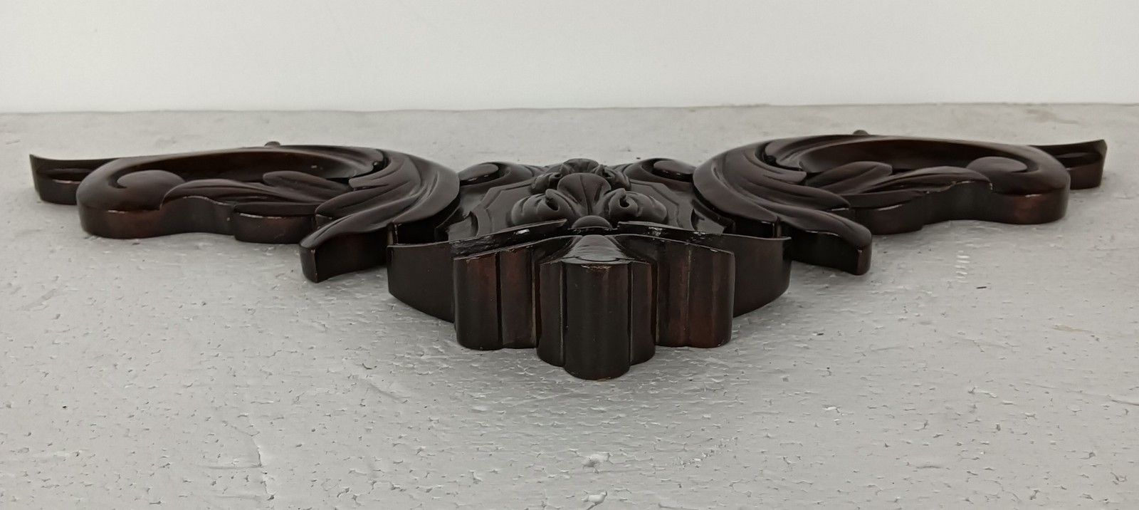 Small Antique Pediment Over Door Hand  Carved Wood Architectural Reclaimed Salv photo vintage