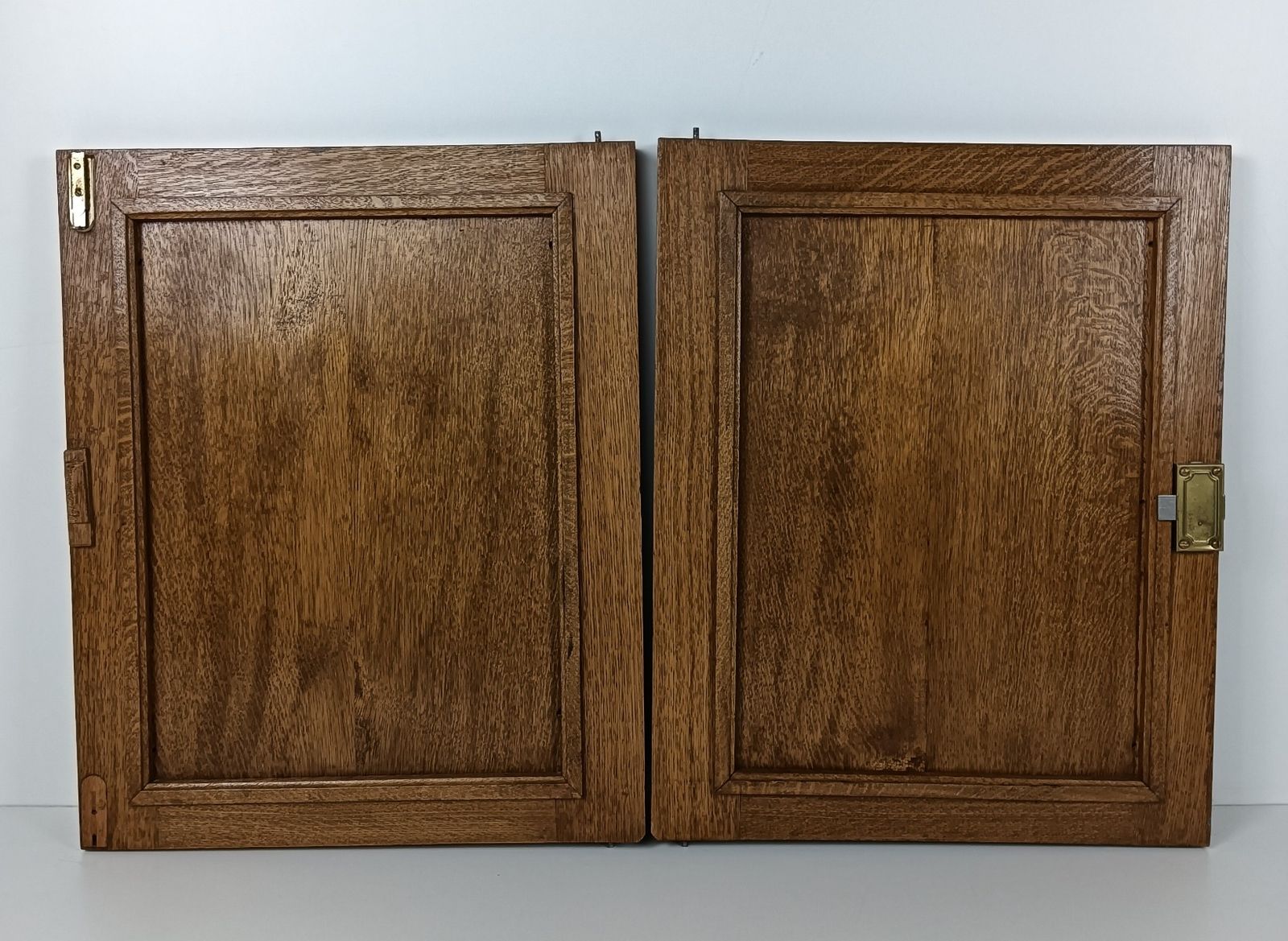 Pair Antique Hand Carved Wood Door Panels Reclaimed Architectural Salvaged photo vintage