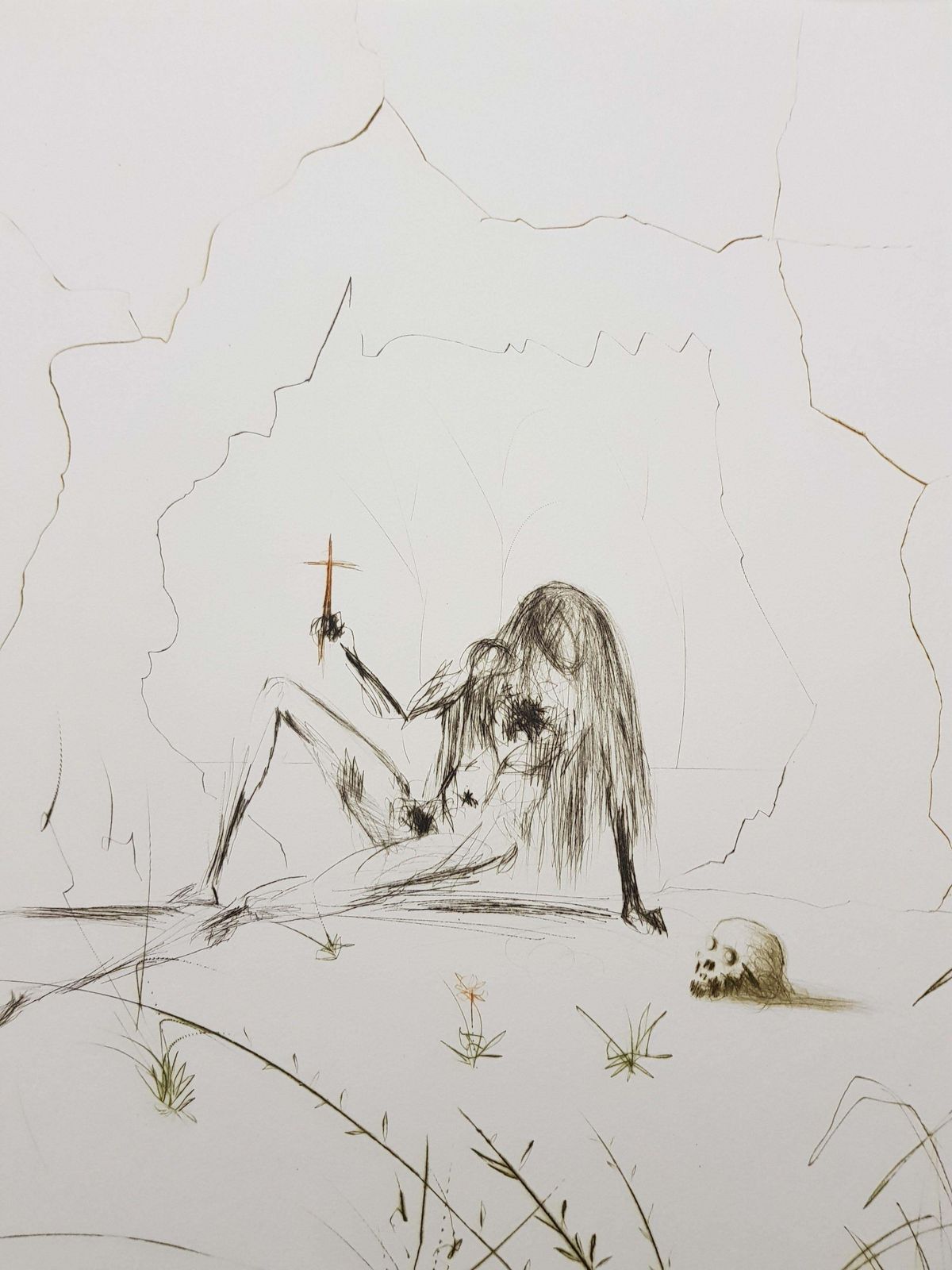 Salvador Dalí­Salvador Dali   Brother Ogrin, The Hermit   Original Etching1970 photo Art