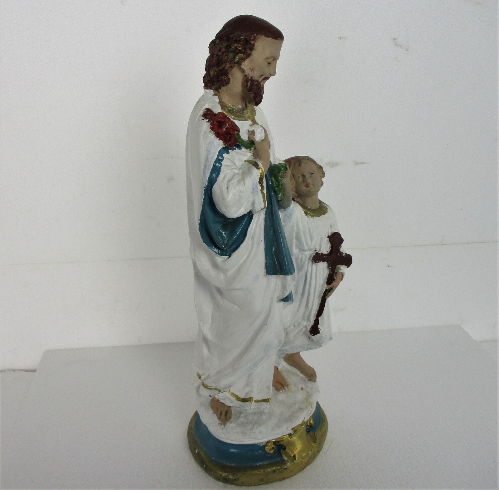 Statue Saint Joseph Protector Of Homes Infant Jesus Statue Chapel Art Deco 17.32 photo Art