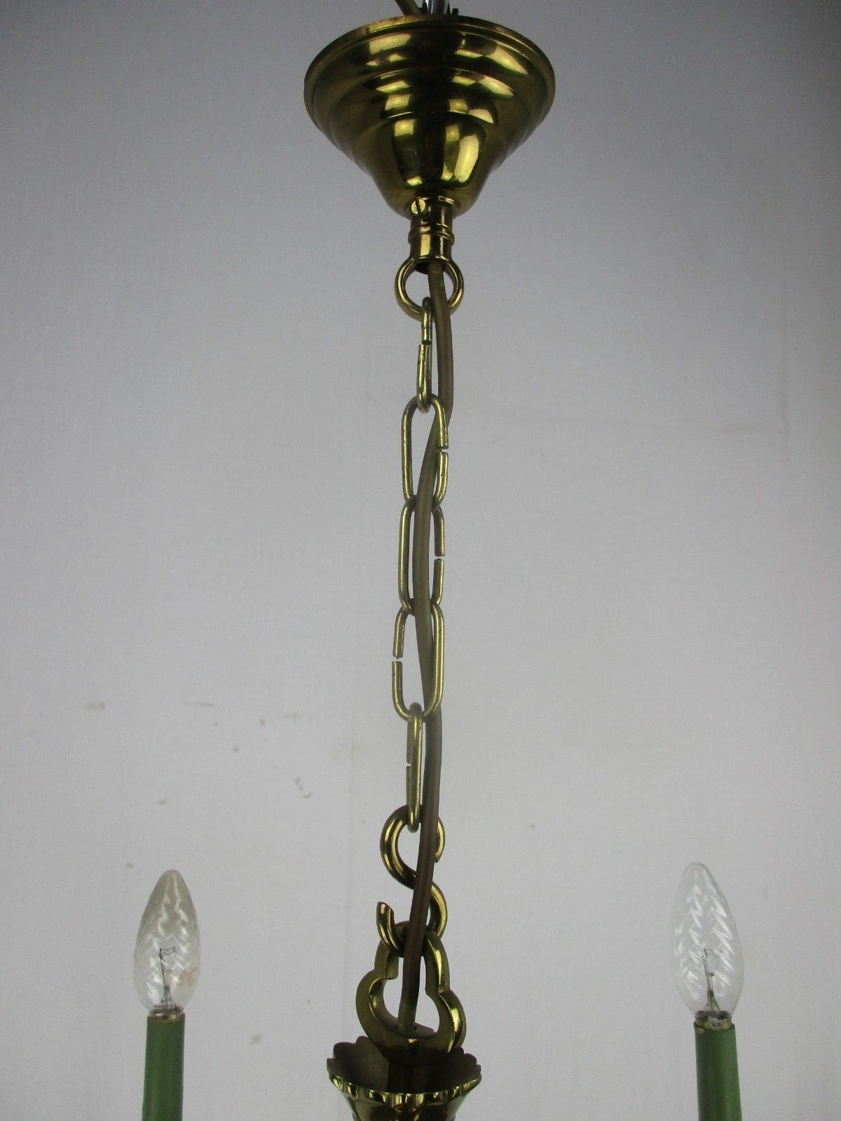 Vintage Chandelier Reindeer Deer Figurines Figures 4 Lights Arms Brass Christmas photo vinterior