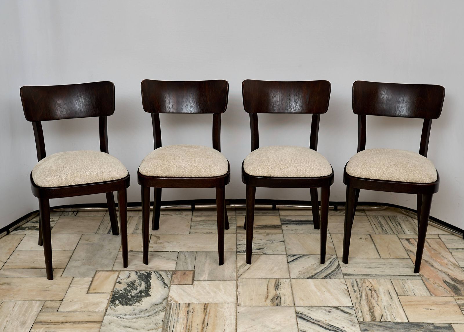 Set Of Four Chairs Ton Czechoslovakia 1960s photo furniture