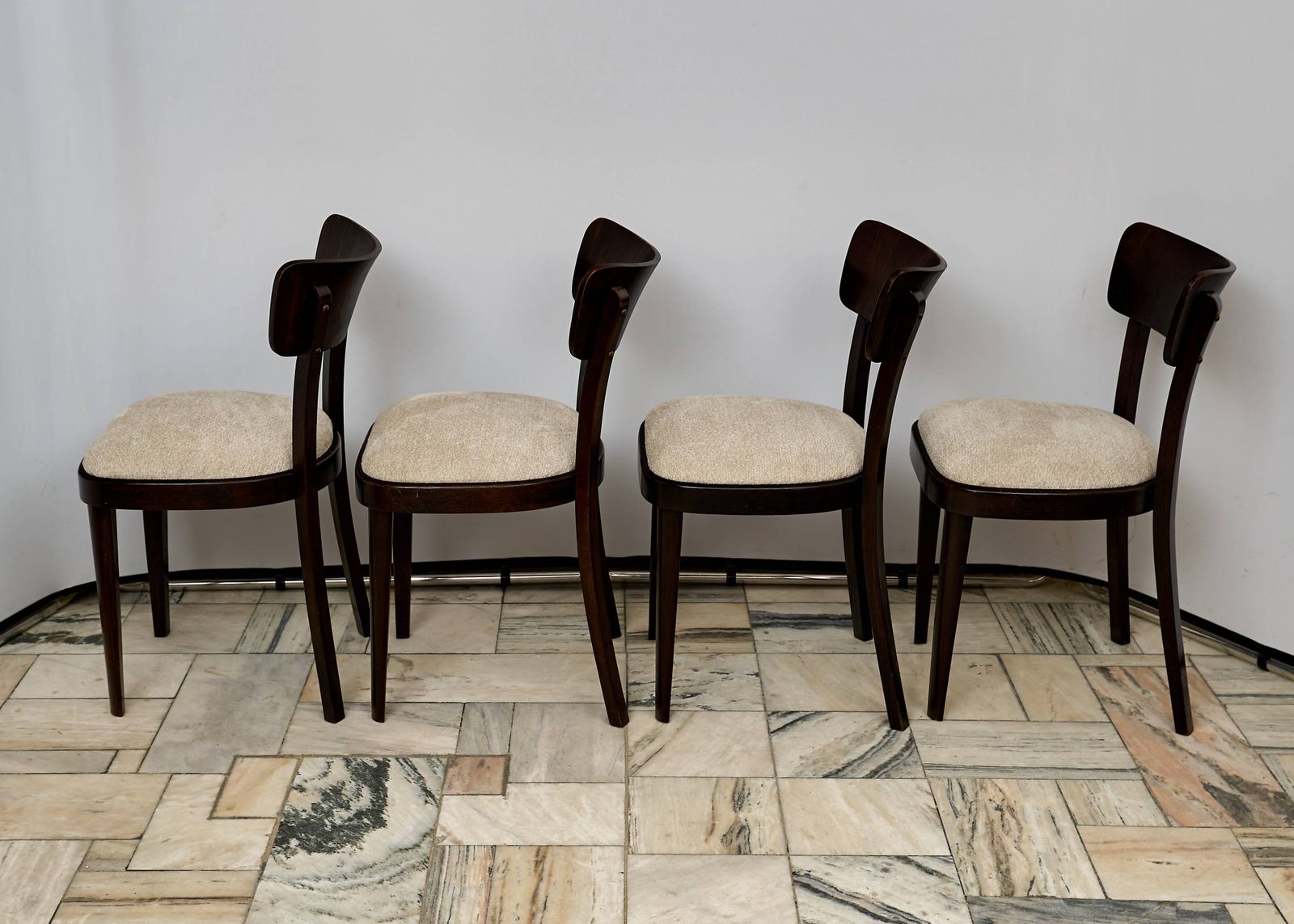 Set Of Four Chairs Ton Czechoslovakia 1960s photo Furniture