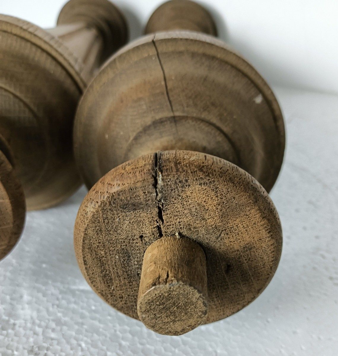 Set Of 2 Large Reclaimed Carved Wood Large Spindles Balusters Trim Posts Pillar photo buy