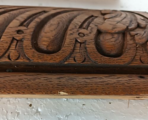 Set Of 4 Ornate Carved Wooden Trims Pediments Antique Reclaimed Architectural Sa photo for sale