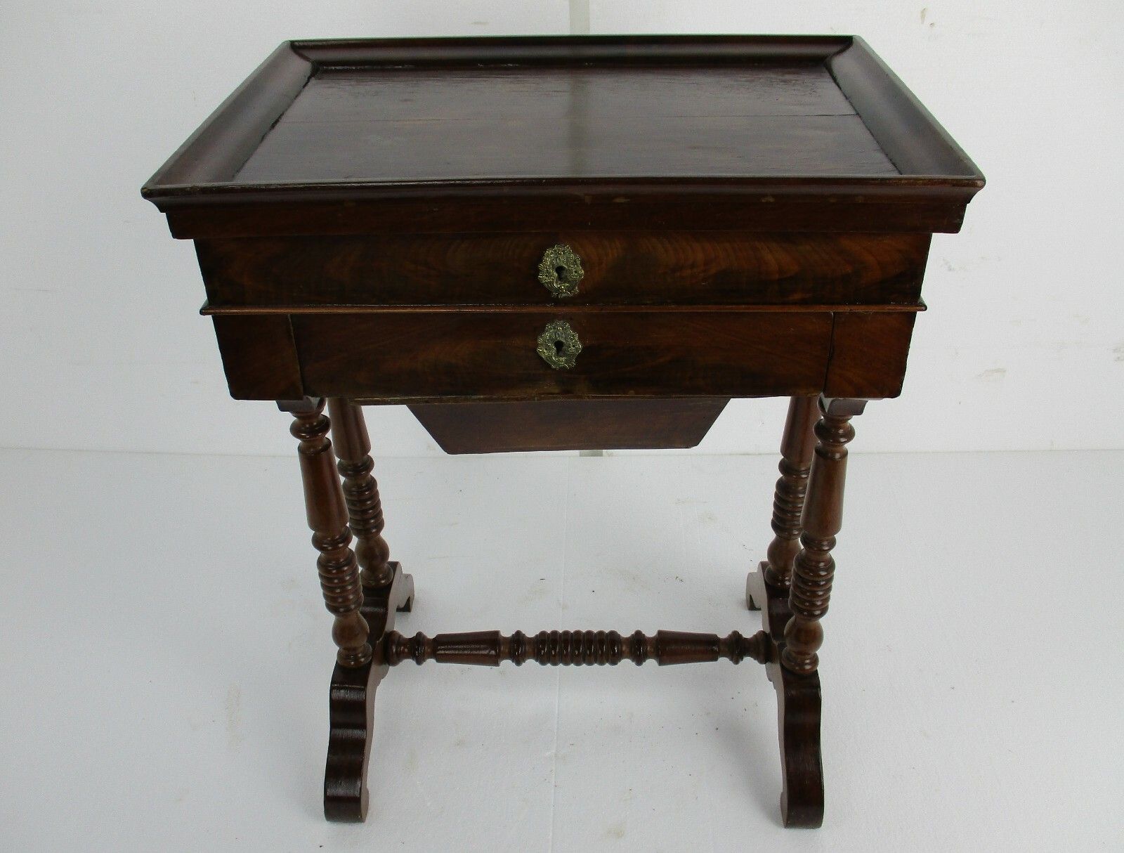 Antique Edwardian Desk Cabinet Quilting  Writing Table Gorgeous Exquisite photo furniture