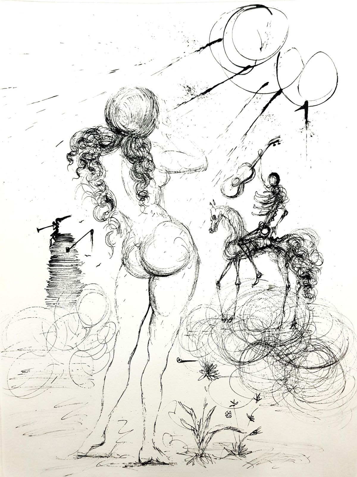 Salvador Dalí­Salvador Dali   Nude, Horse And Death1967 photo furniture