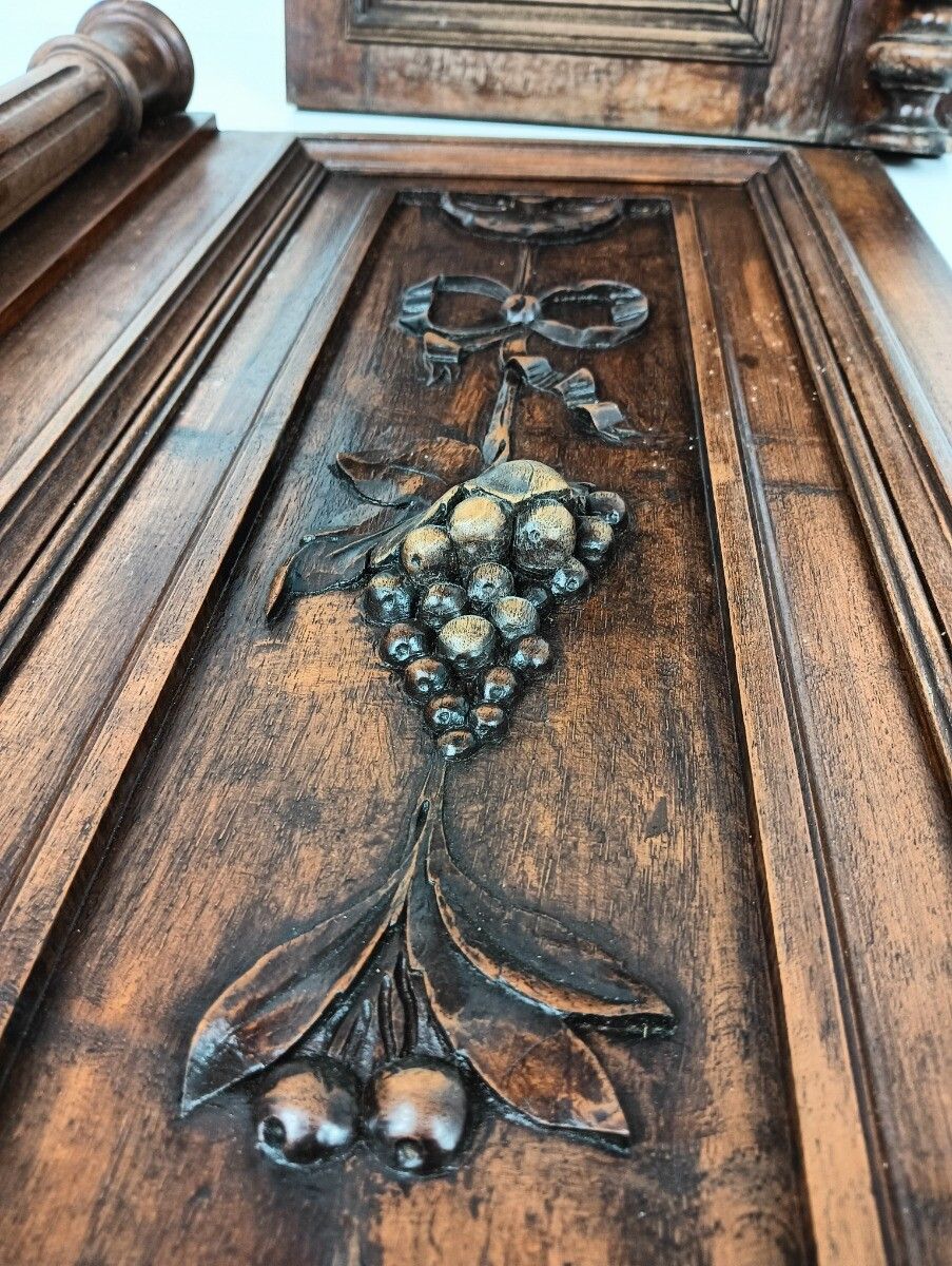 Pair Door Panels Antique Pillars Carved Wood Antique Reclaimed Architectural Sal photo vintage