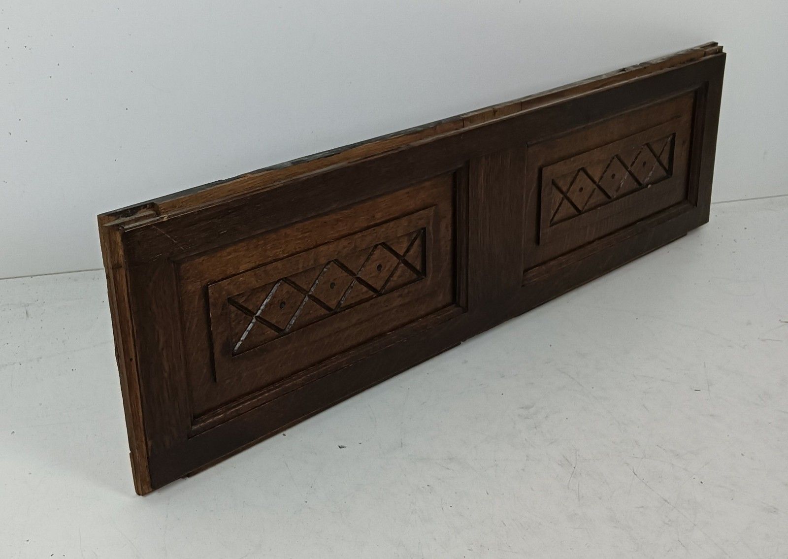 Antique Door Panel Cabinet  Oak Hand Carved Wood Architectural Reclaimed Ornate photo for sale