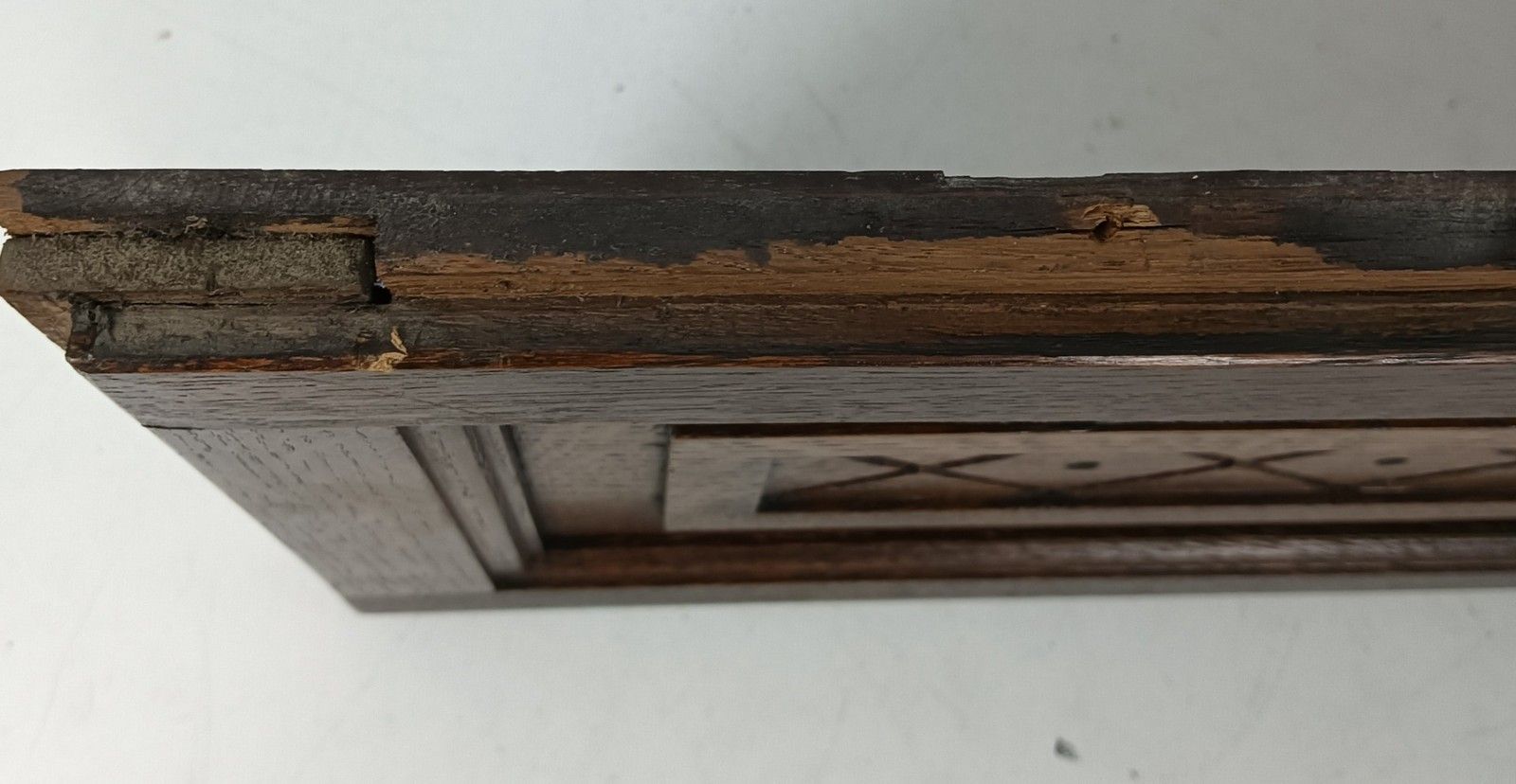 Antique Door Panel Cabinet  Oak Hand Carved Wood Architectural Reclaimed Ornate photo Furniture