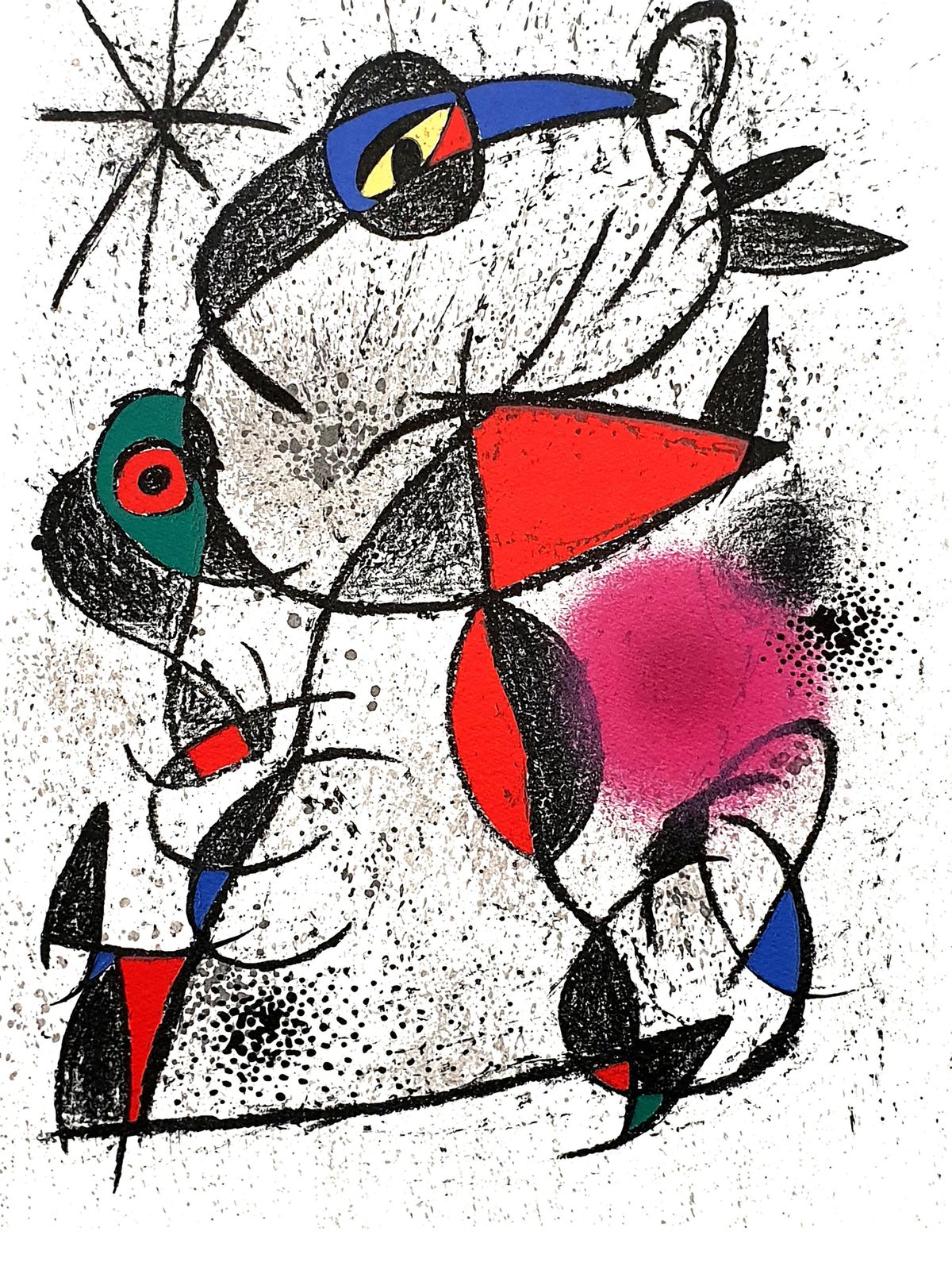Joan Mirójoan Miro   Original Abstract Lithograph1972 photo furniture