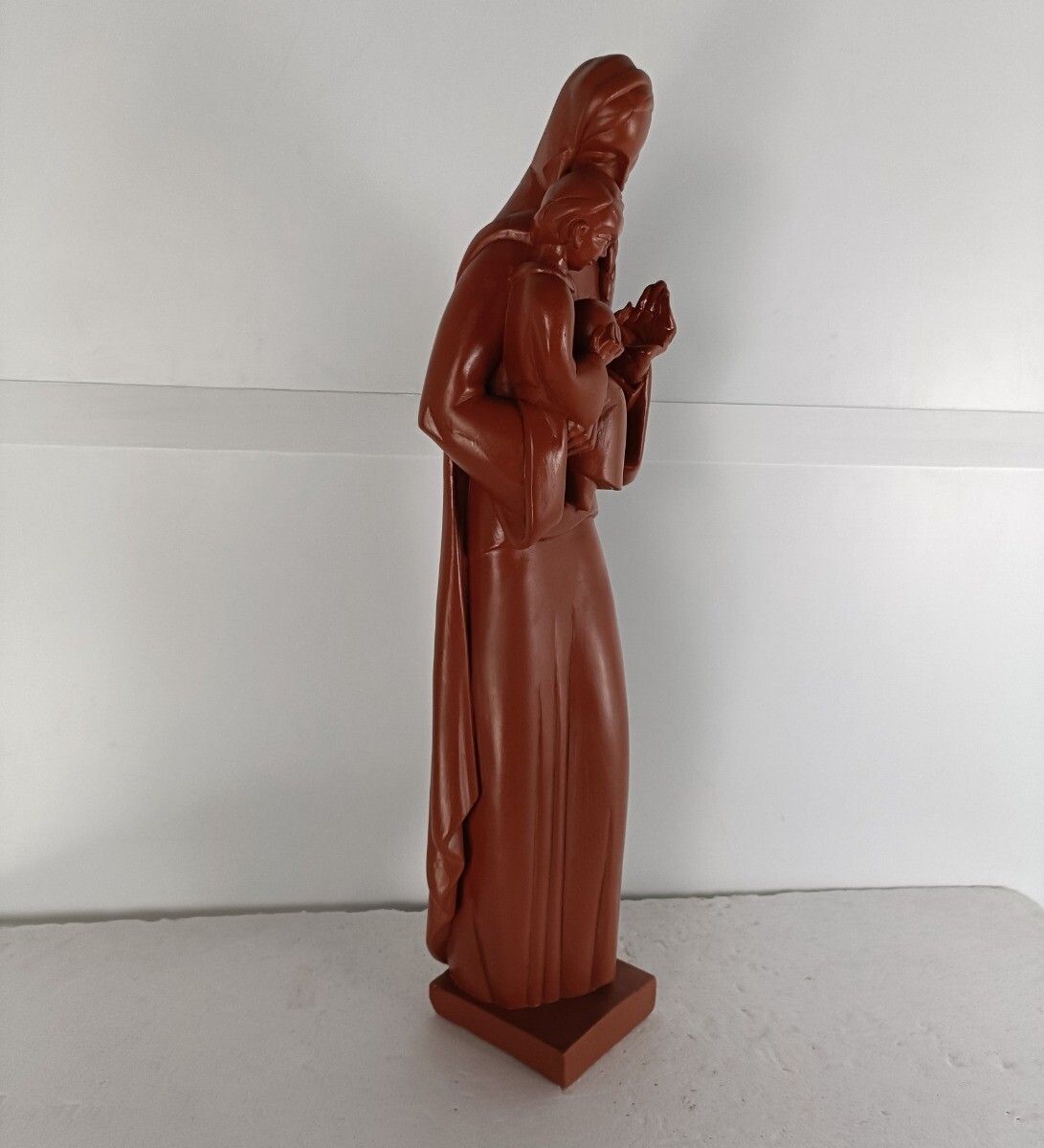 Large Art Deco Antique Statue Virgin Mary Madonna With Infant Albert Poels photo 304.0