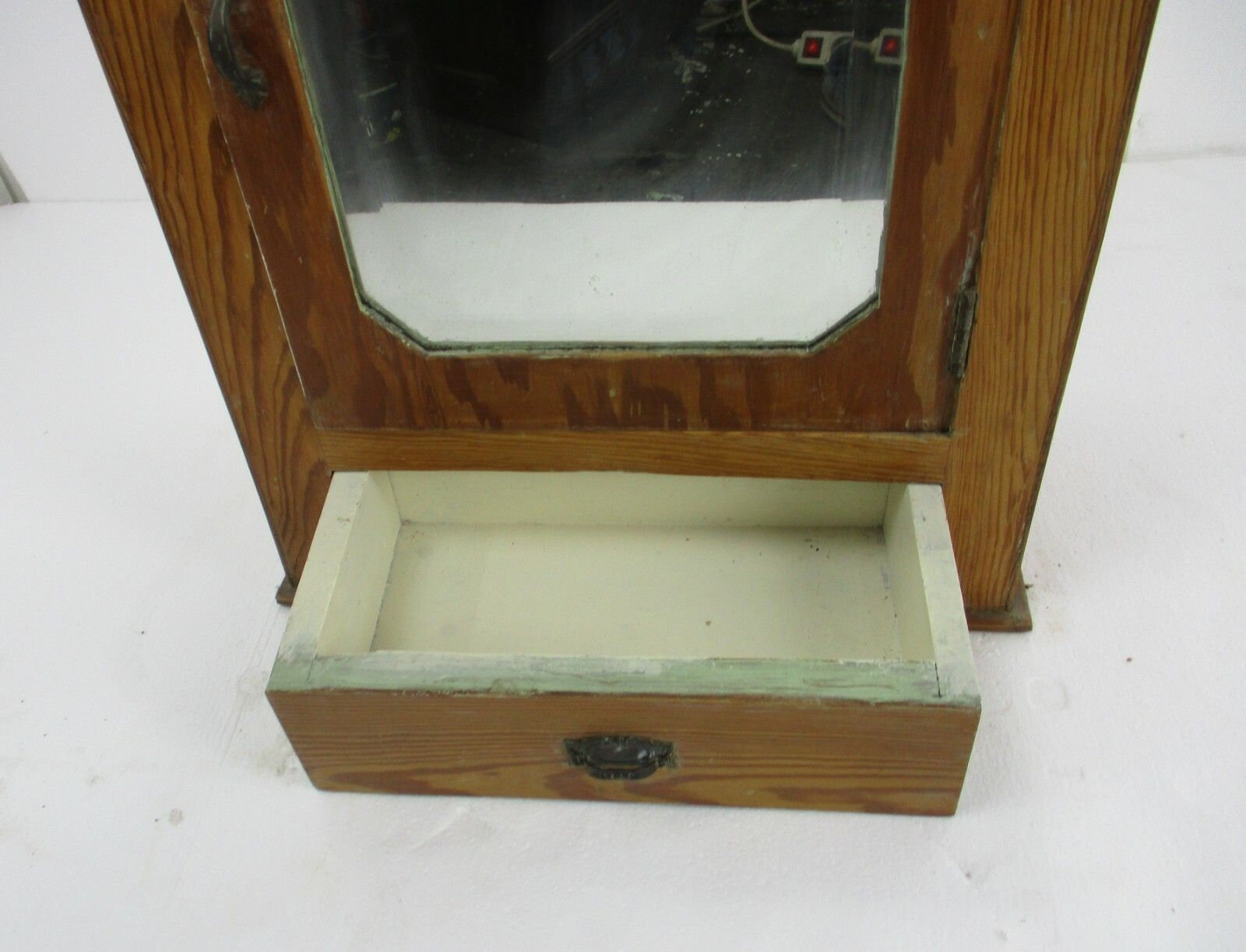Large Kitchen Medicine Apothecary Bathroom Cabinet Beveled Glass Pine Wood photo 279.0