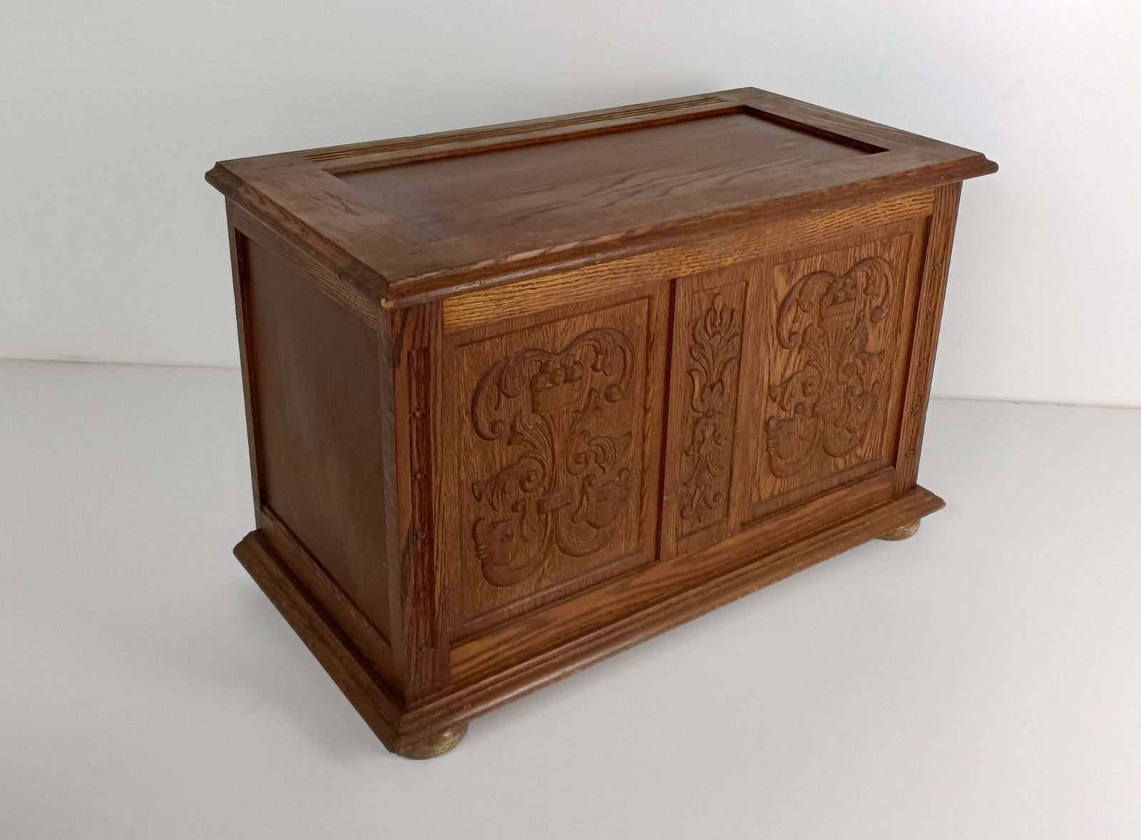 Antique Wedding Chest Flemish French Ornate Hand Carved Wood Fish Fruit Carvings photo furniture