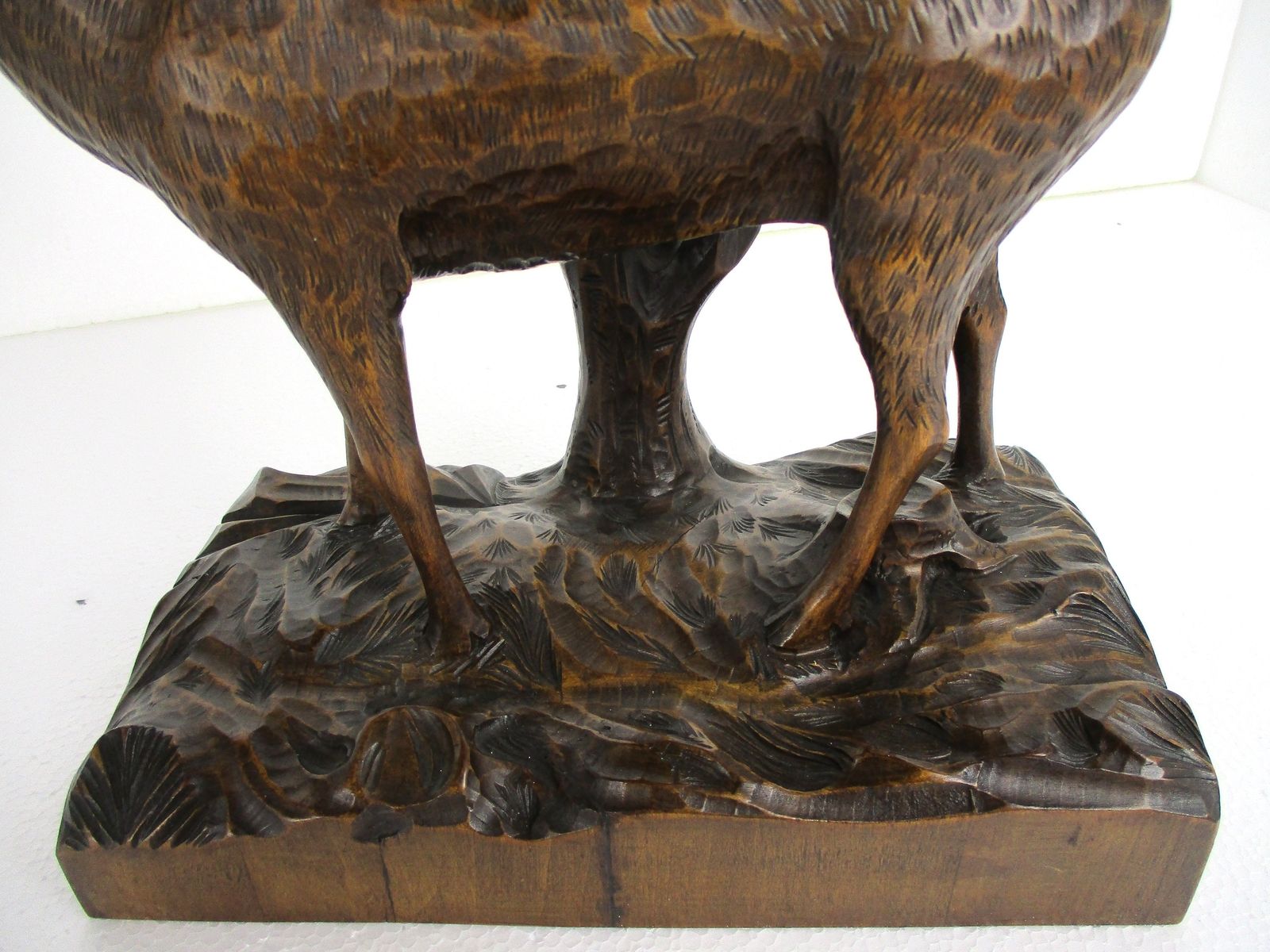 Black Forest Sculpture Figurine Hand Carved Deer Roe Buck Stag Marked photo 688.0