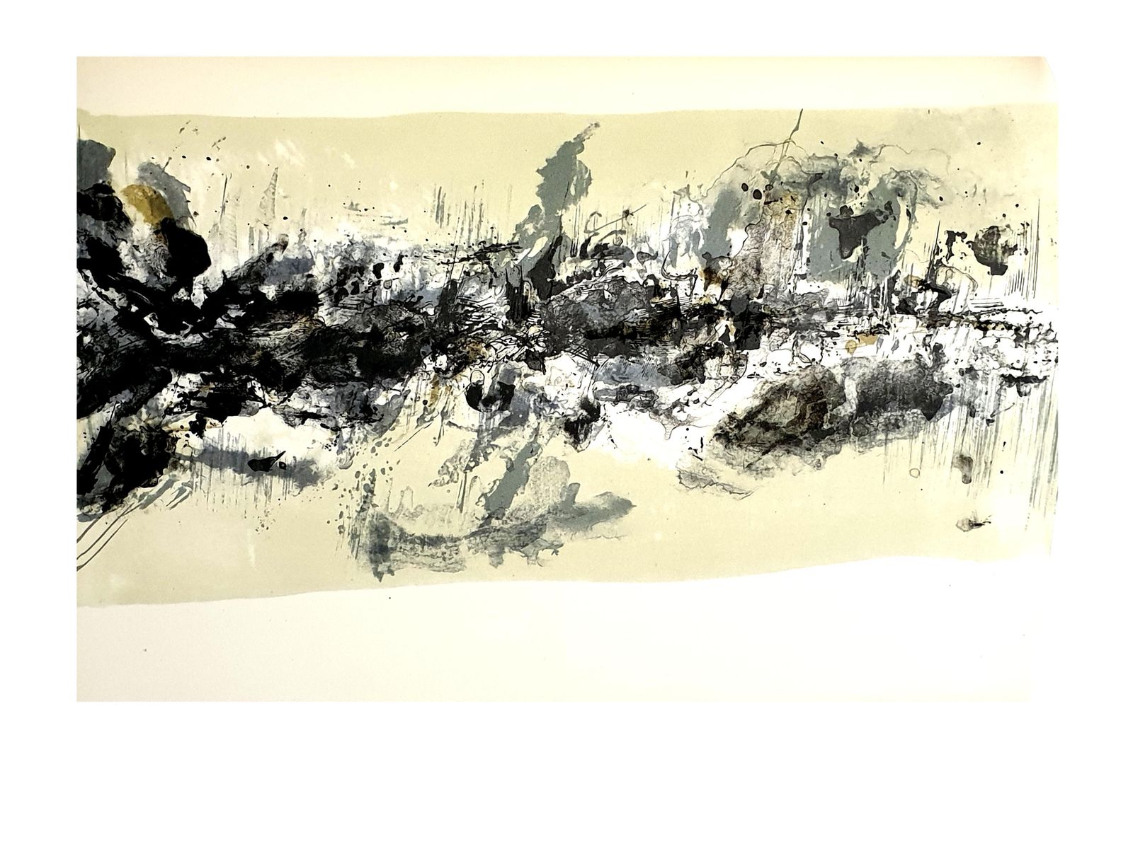 Zao Wou Kizao Wou Ki   Original Lithograph   Abstract Composition1962 photo furniture