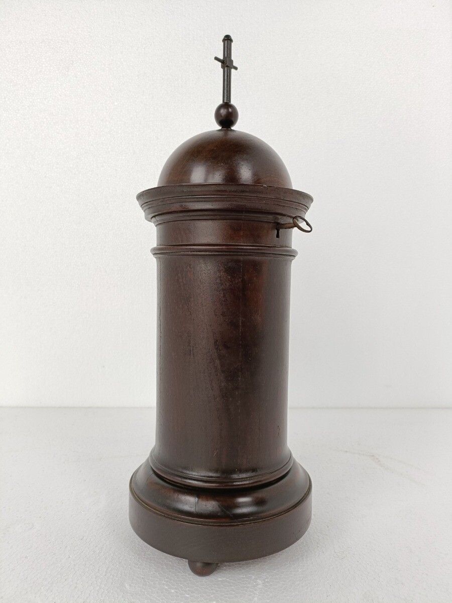 Exceptional Antique Chalice Holder Church Priest Mahony Wood Hand Made Piece Uni photo furniture