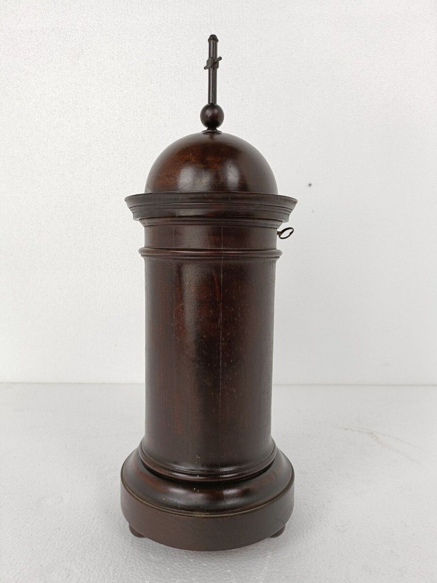 Exceptional Antique Chalice Holder Church Priest Mahony Wood Hand Made Piece Uni photo for sale