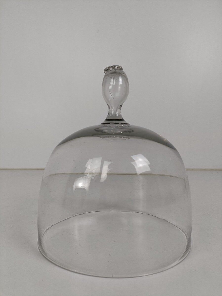 Antique Glass Hand Blown Art Deco Cheese Dome French photo furniture