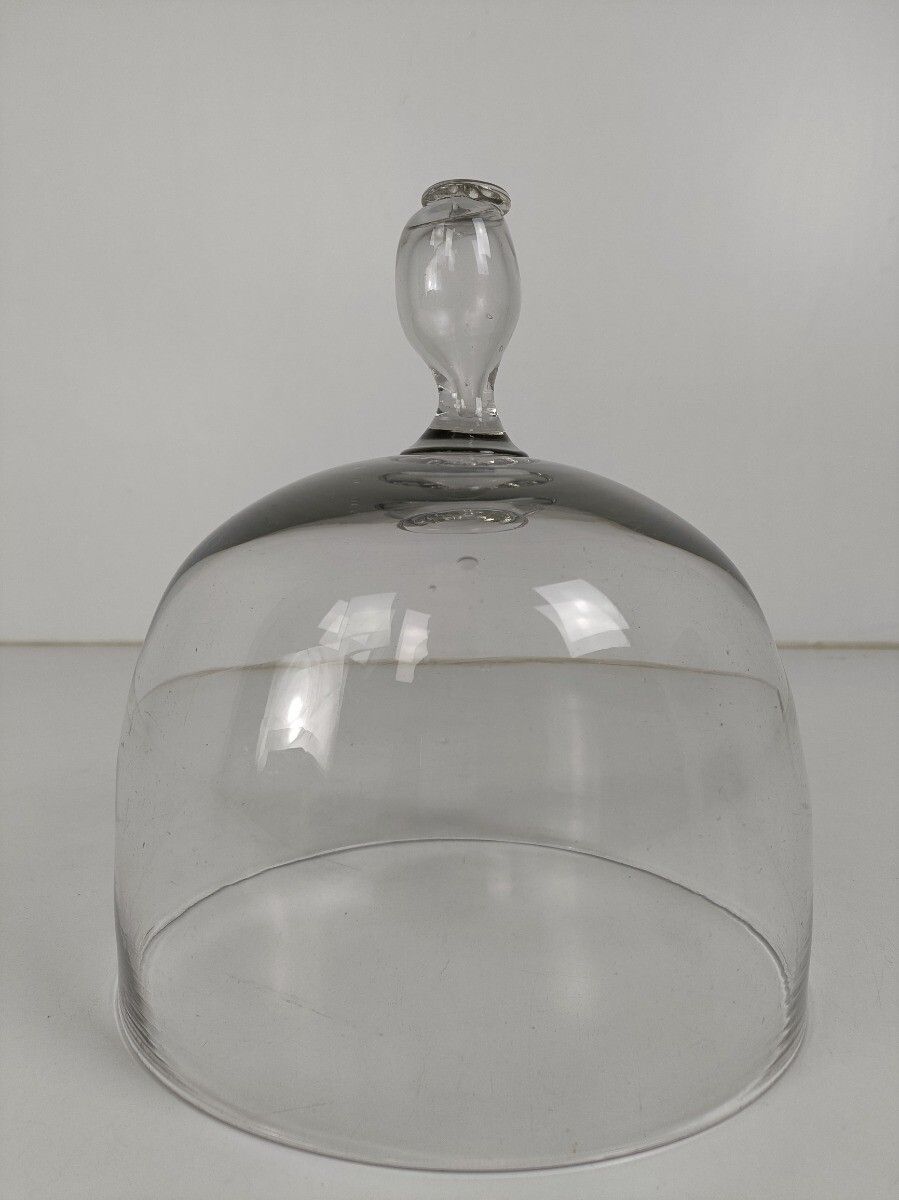 Antique Glass Hand Blown Art Deco Cheese Dome French photo vinterior