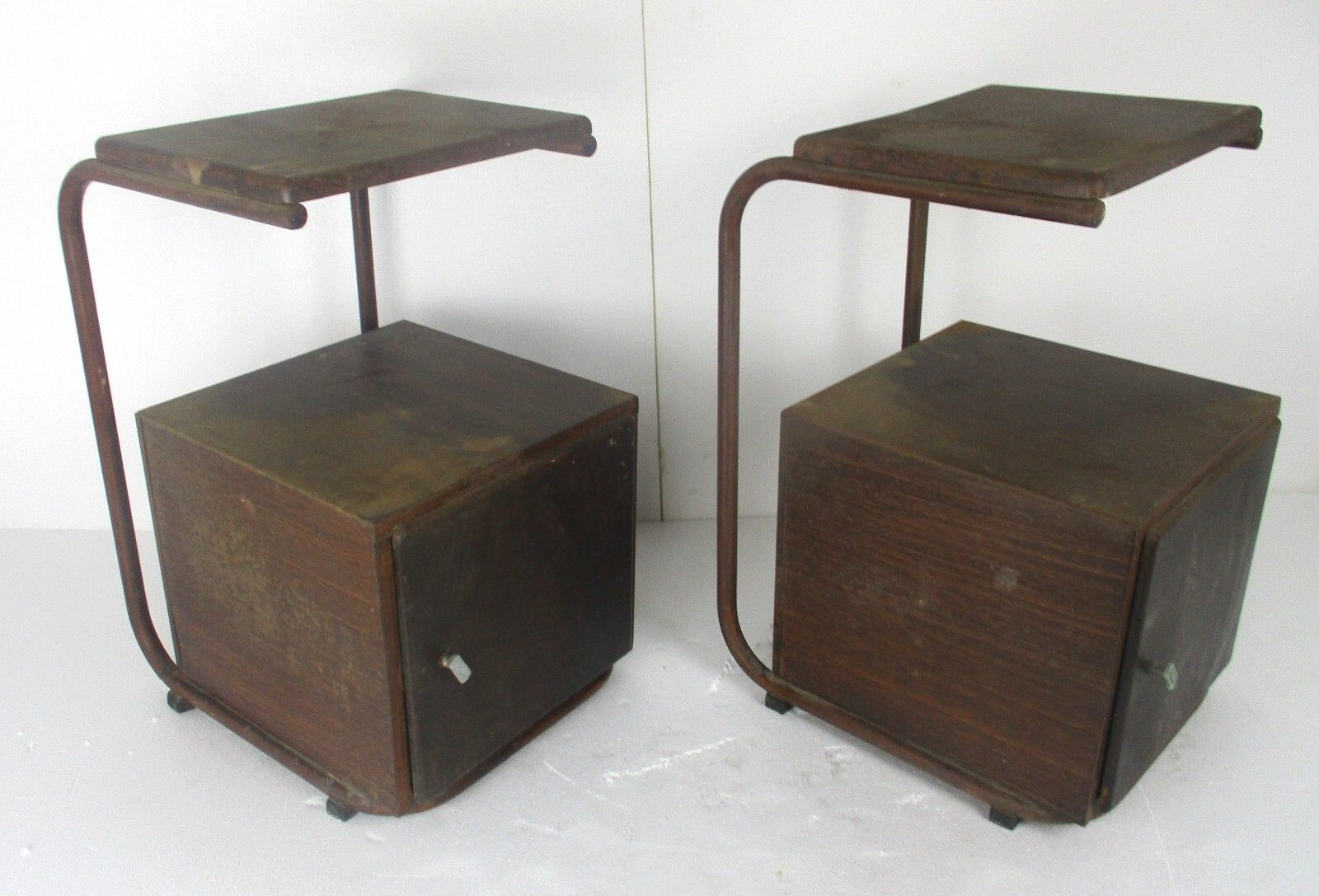 photo furniture Pair Industrial Nightstands Mid Century Designed By Hermann Friedrich Mertens