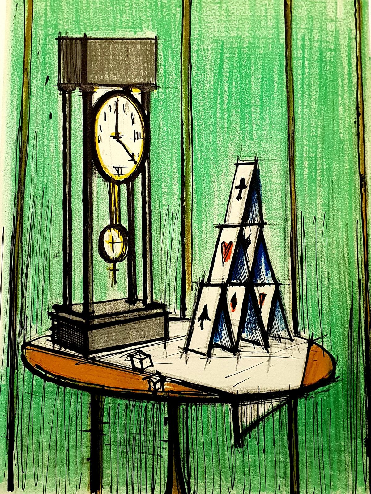 Bernard Buffetbernard Buffet   House Of Cards   Original Lithograph1979 photo furniture