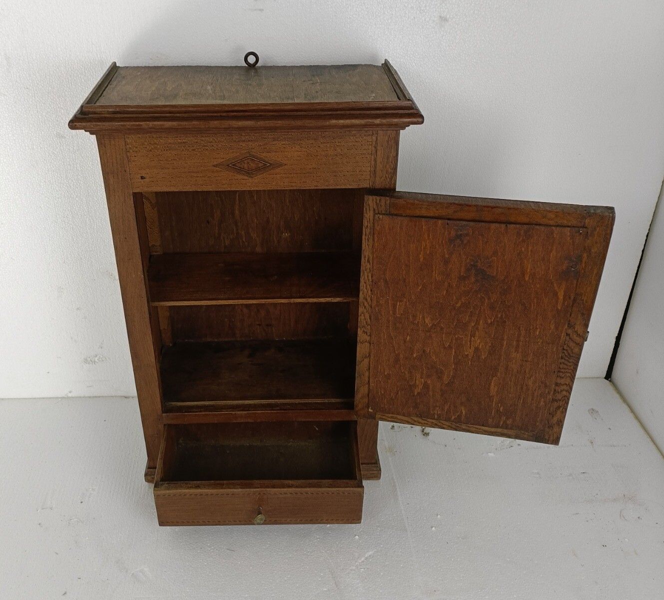 Medicine Apothecary Bathroom Kitchen Cabinet Antique Large Gorgeous Inlay Bevele photo for sale