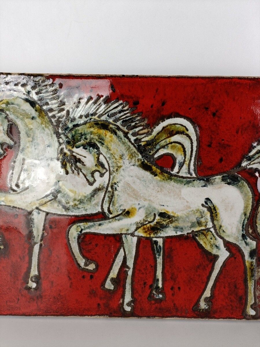 Ruscha Horses  Fat Lava Germany Space Age Pop Art Psychedelic Wall Tile 70s photo buy