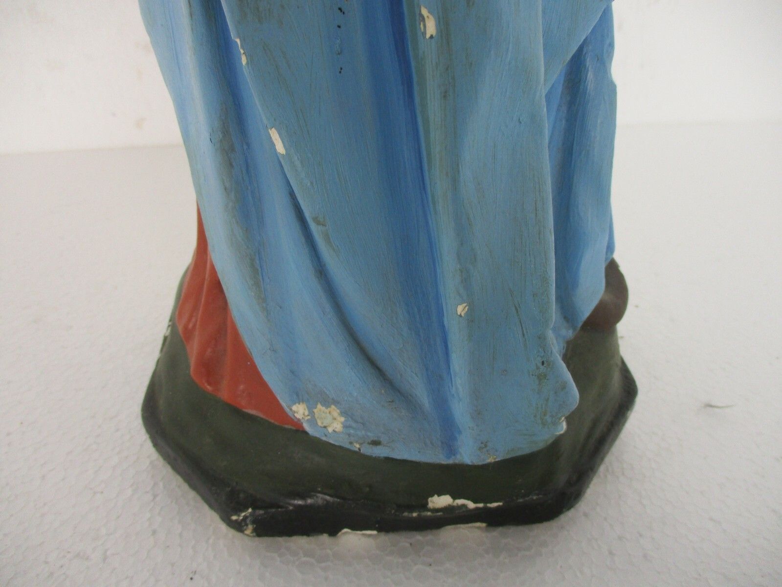 photo furniture Large Statue Virgin Mary Madonna Infant Treading On Snake Plaster Htf 20.47"