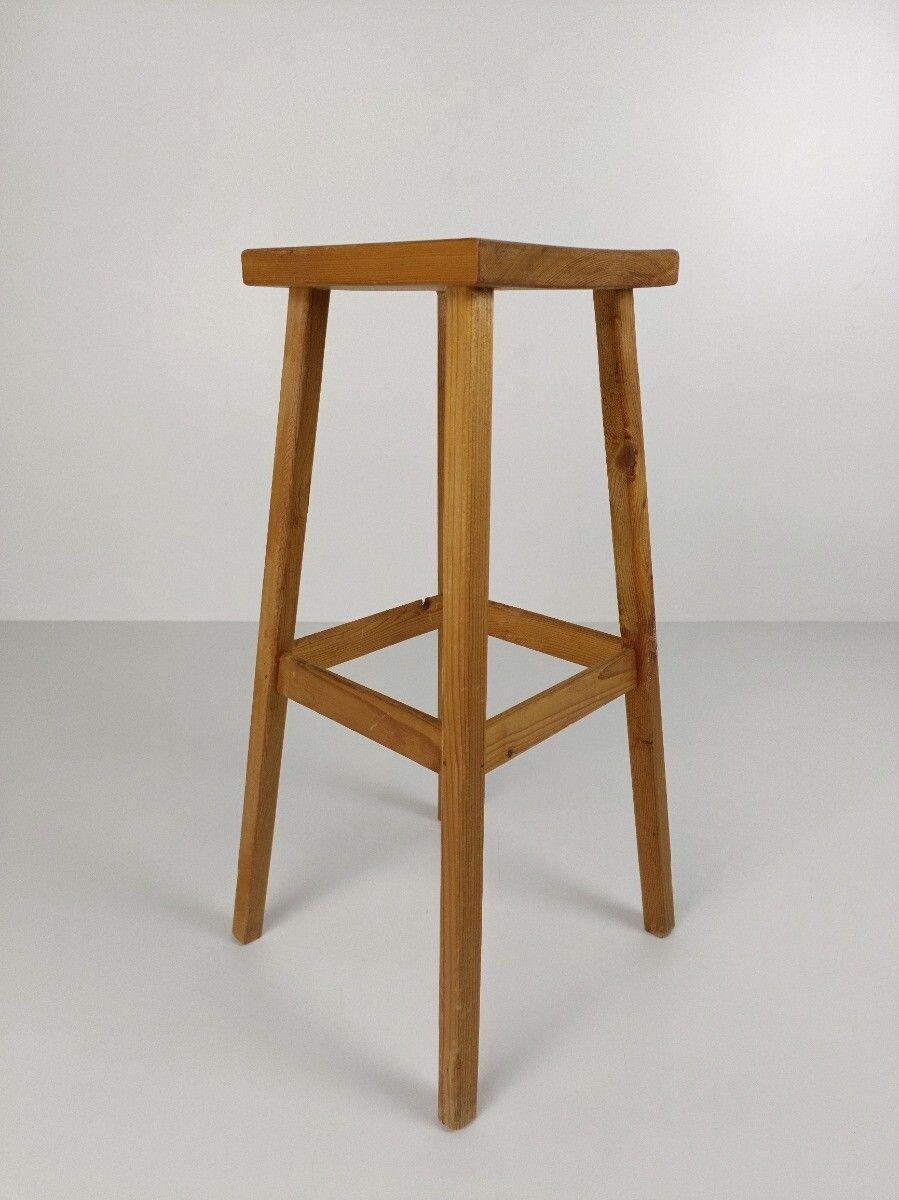 Vintage Pine Wood Pedestal Display Table Plant Stand  Bonsai Stand  Flower Table photo 81.0