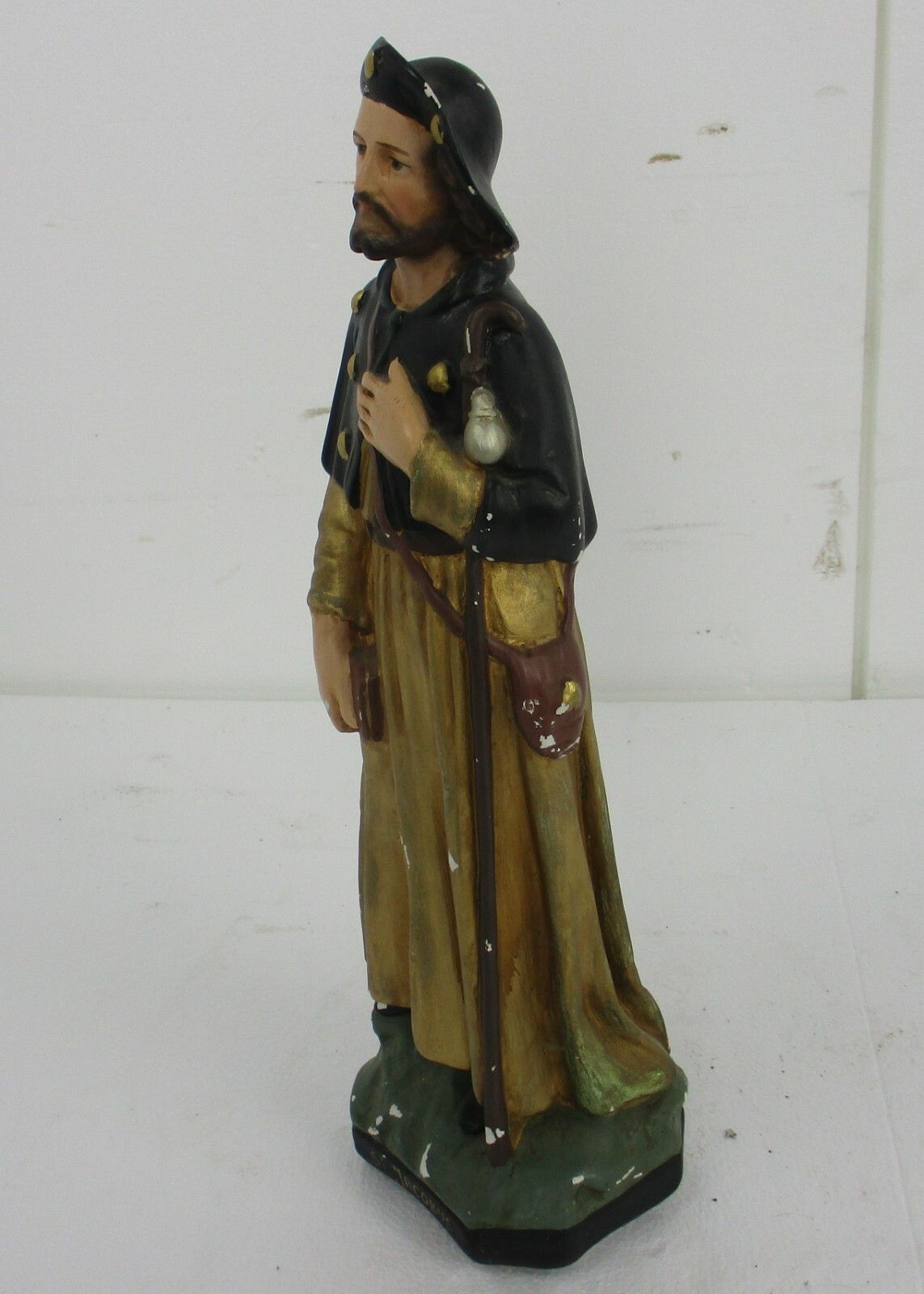 Saint Jacob James The Great  Plaster Statue Pilgrim Apostle Martyr Collector Htf photo vinterior