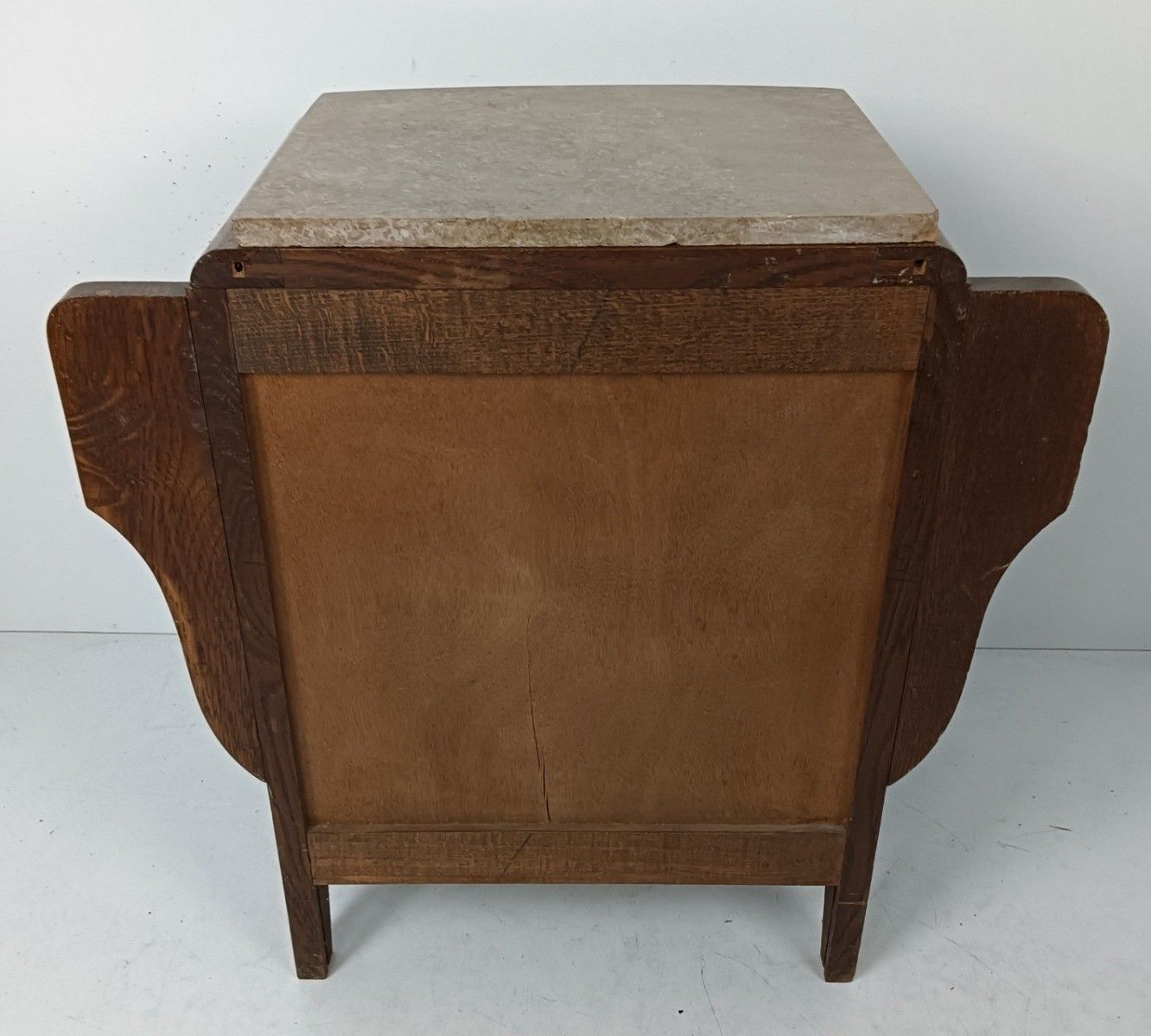 Art Deco Antique Nightstand End Table Wood Marble Top Cabinet Stylish Barn Style photo buy