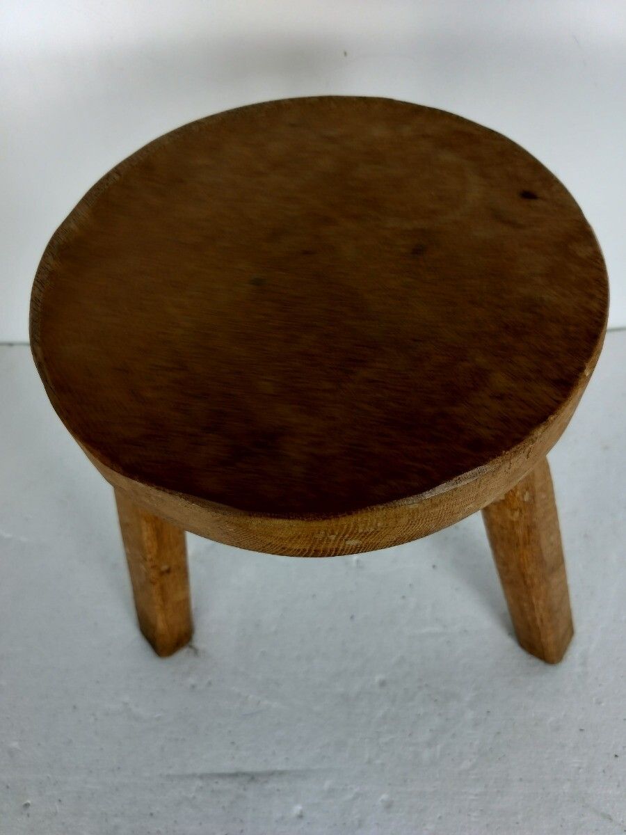 Vintage Milking Stool Pedestal Plant Stand Side Table Farmhouse Barn Style Tripo photo buy