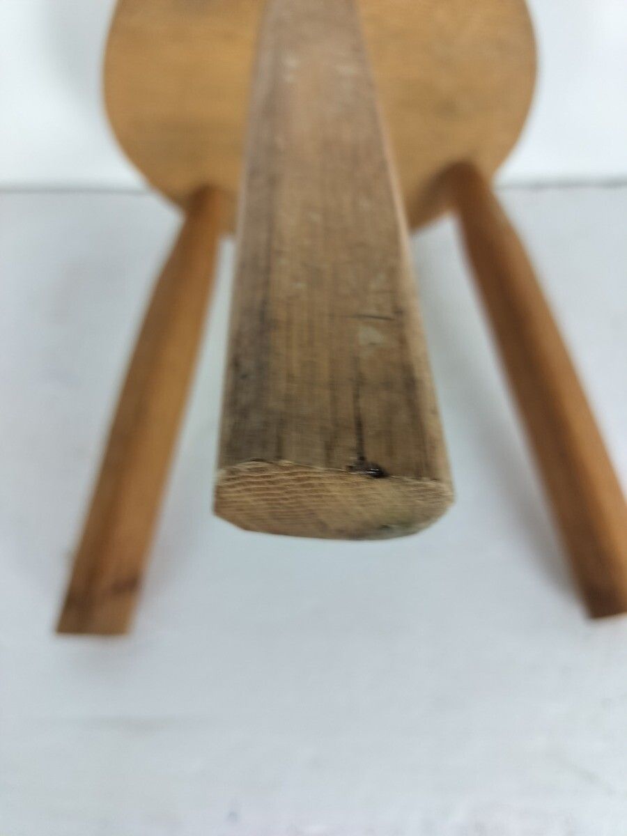 Vintage Milking Stool Pedestal Plant Stand Side Table Farmhouse Barn Style Tripo photo vintage