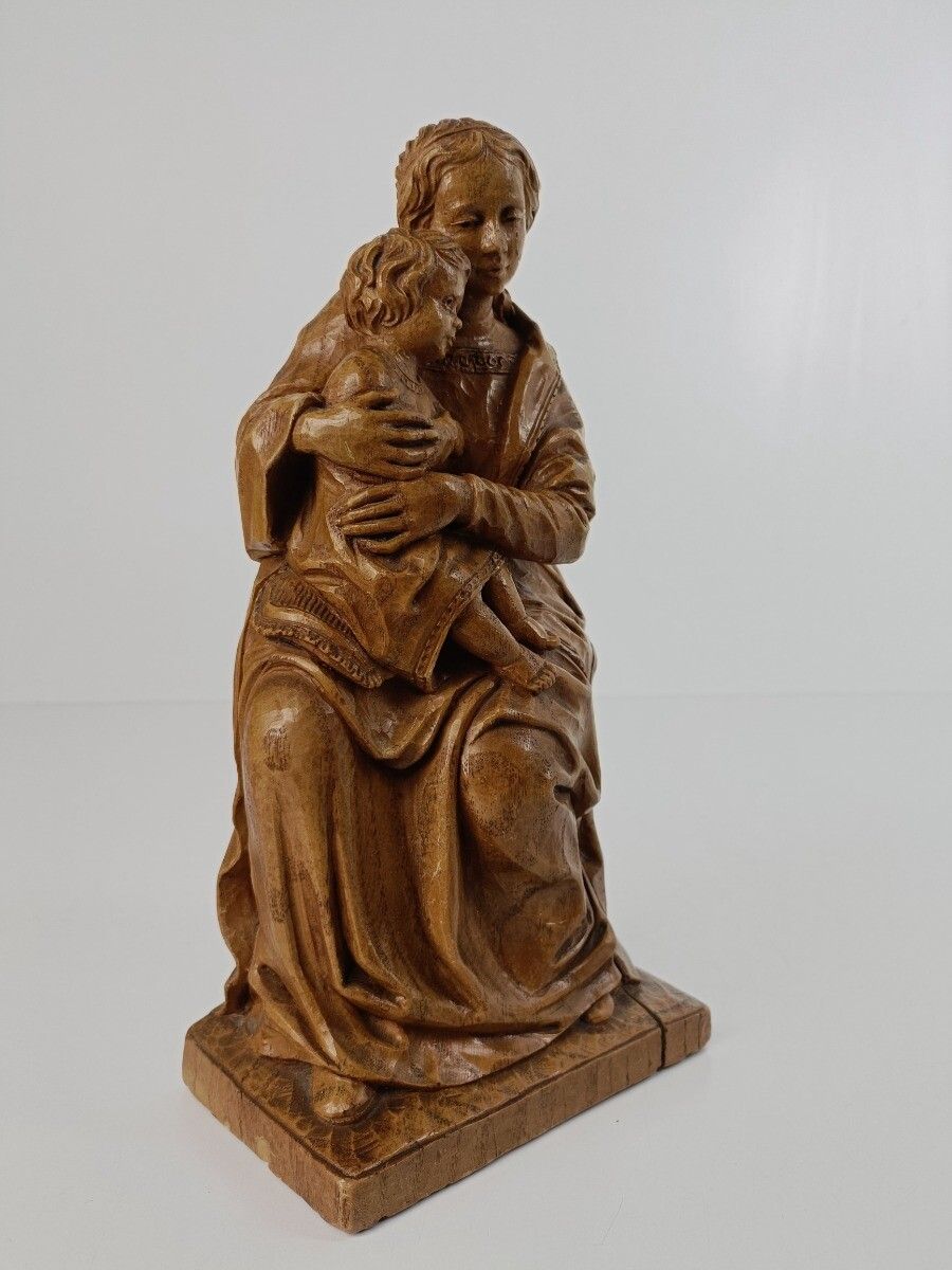 Statue Sitting Our Lady Virgin Mary Infant Sedes Sapientiae Resin Vintage Beauti photo buy