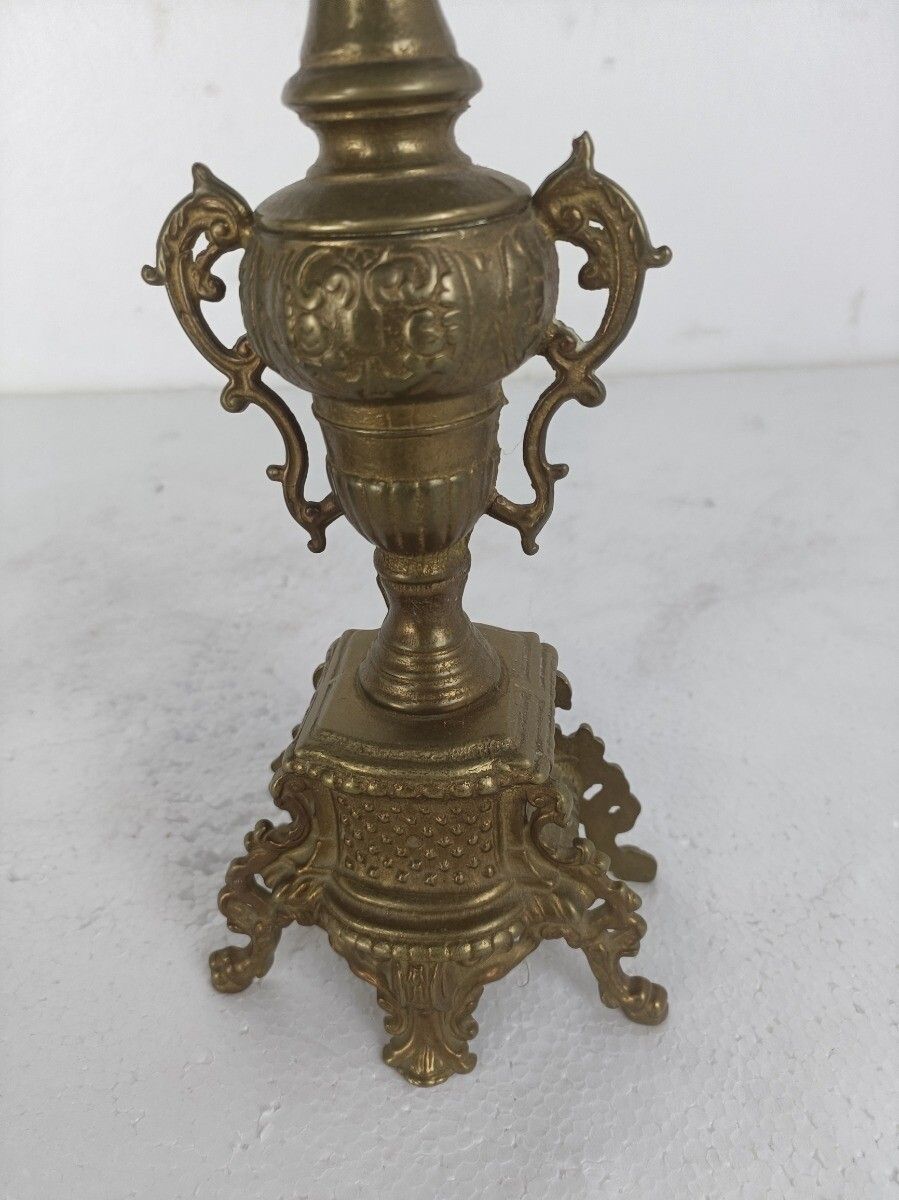 Couple Candle Holders Brass Ornate Art Nouveau Jugendstihl Style Stylish Candela photo 404.0