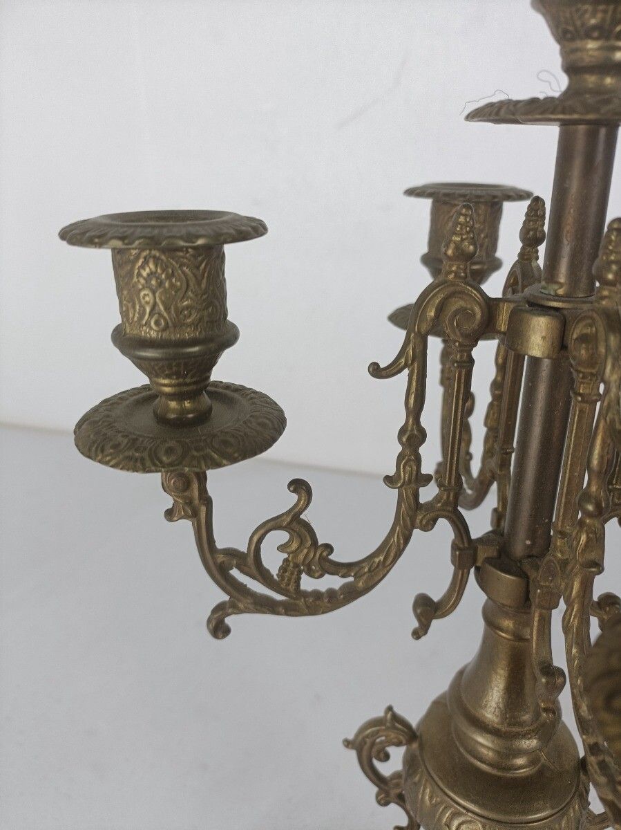 Couple Candle Holders Brass Ornate Art Nouveau Jugendstihl Style Stylish Candela photo vinterior