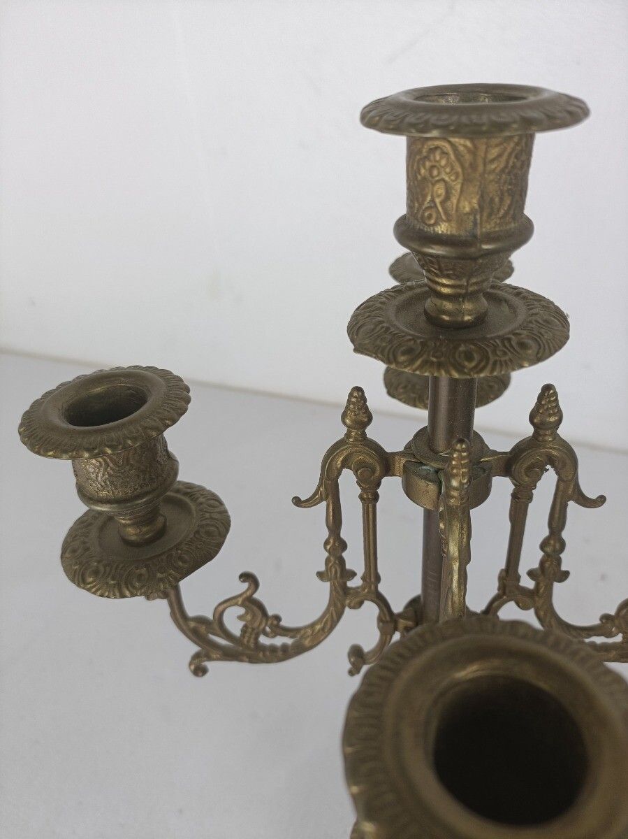 photo for sale Couple Candle Holders Brass Ornate Art Nouveau Jugendstihl Style Stylish Candela