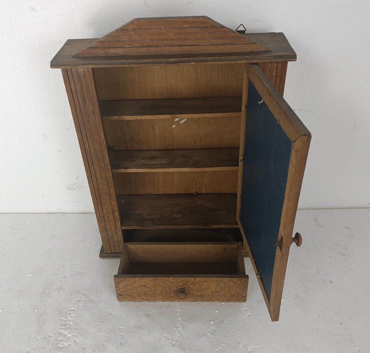 Medicine Apothecary Bathroom Kitchen Cabinet Barn Country Style Carved Wood photo Furniture