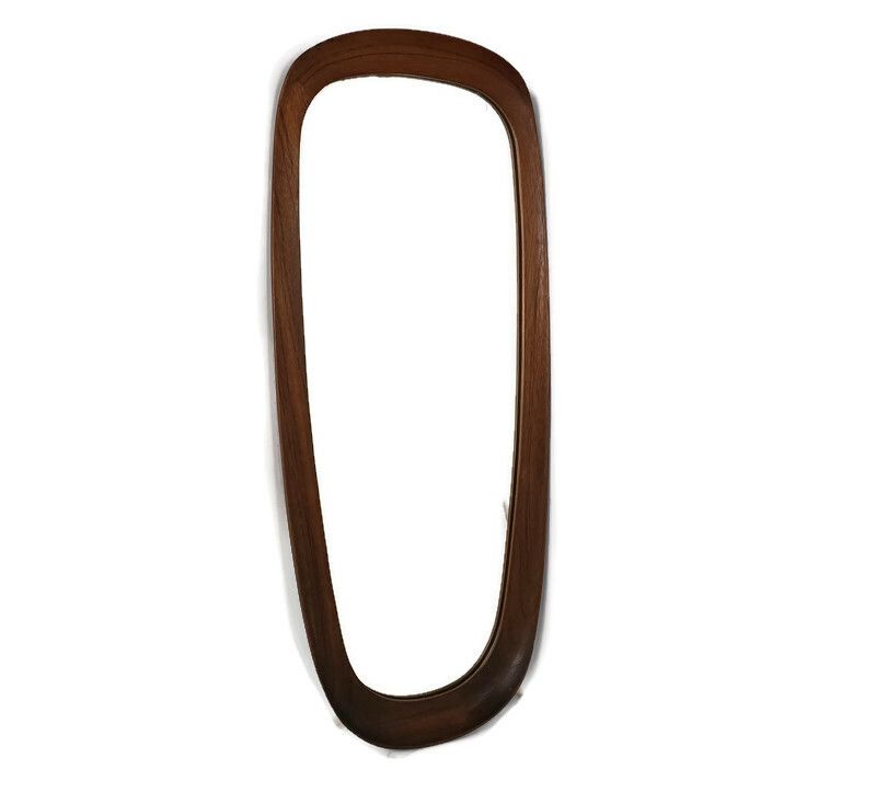 Stunning Teak Mid Century Mirror 1960s Era Aksel Kjersgaard Danish Modern Scandi