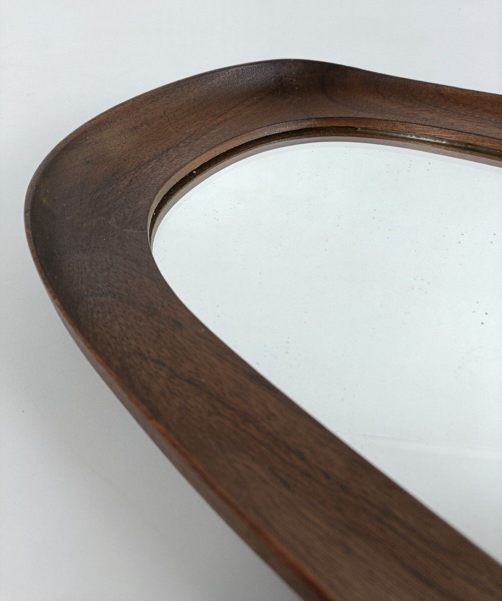 Stunning Teak Mid Century Mirror 1960s Era Aksel Kjersgaard Danish Modern Scandi photo 728.0