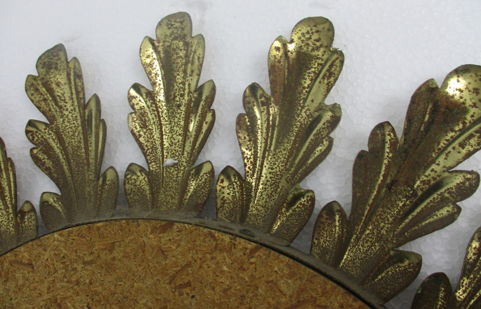 Mid Century Modern Large Ornate Oval Wall Hanging Mirror De Knudt Brass Leafs photo 445.0